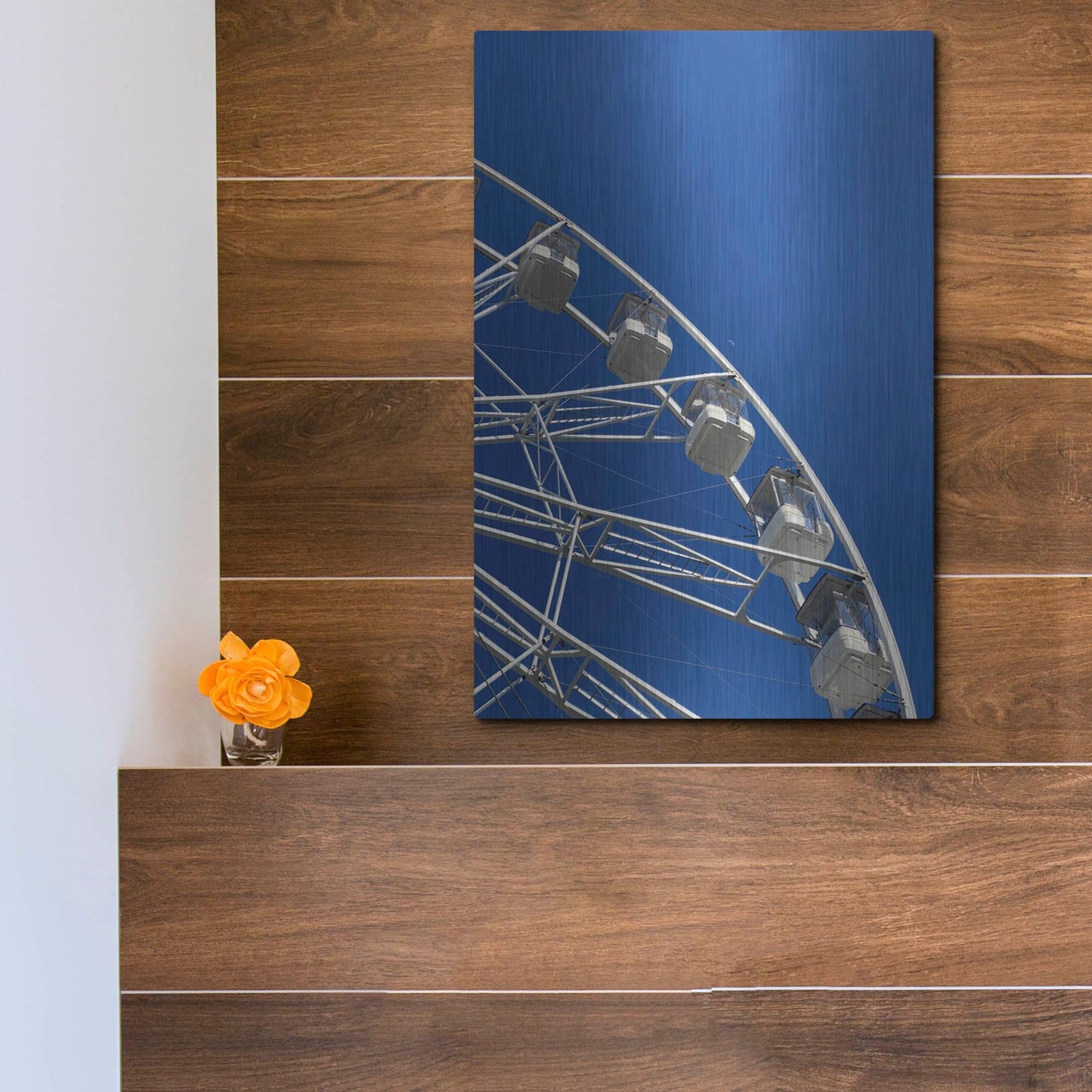 Luxe Metal Art 'Moon Shot Ferris Blue' by IMB, Metal Wall Art,12x16