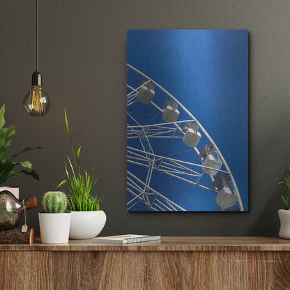 Luxe Metal Art 'Moon Shot Ferris Blue' by IMB, Metal Wall Art,12x16