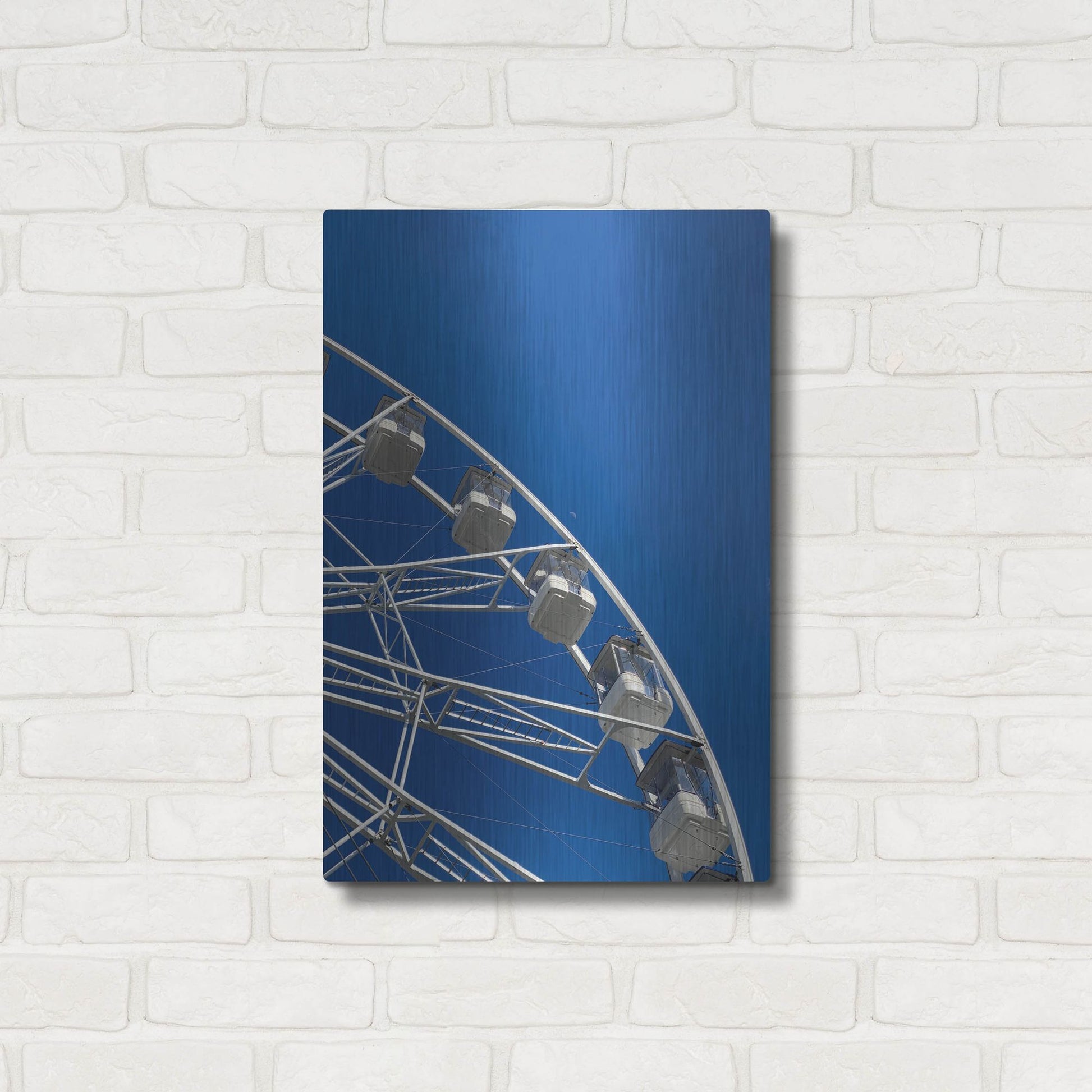 Luxe Metal Art 'Moon Shot Ferris Blue' by IMB, Metal Wall Art,16x24