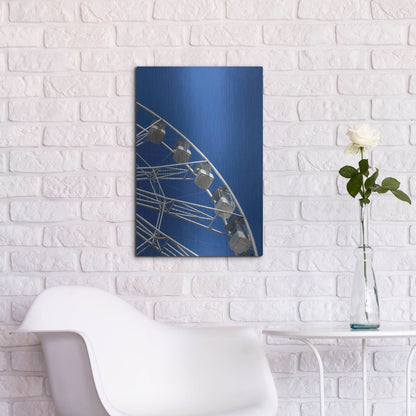 Luxe Metal Art 'Moon Shot Ferris Blue' by IMB, Metal Wall Art,16x24