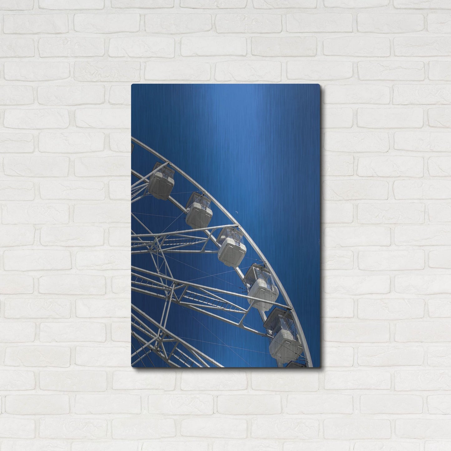 Luxe Metal Art 'Moon Shot Ferris Blue' by IMB, Metal Wall Art,24x36