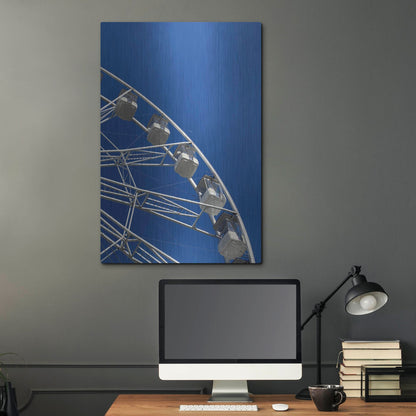 Luxe Metal Art 'Moon Shot Ferris Blue' by IMB, Metal Wall Art,24x36