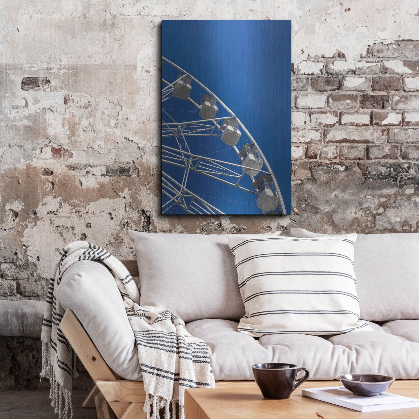 Luxe Metal Art 'Moon Shot Ferris Blue' by IMB, Metal Wall Art,24x36