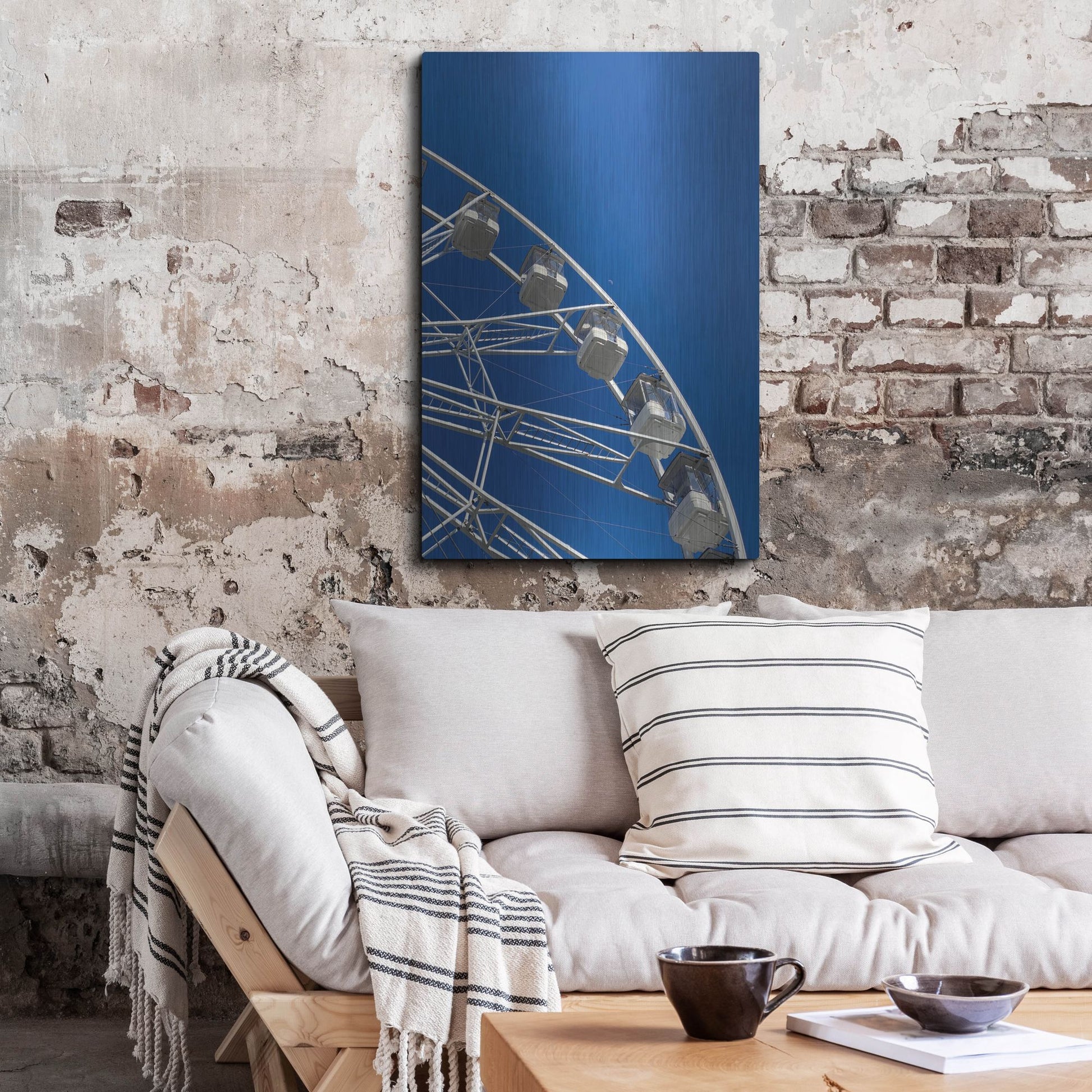 Luxe Metal Art 'Moon Shot Ferris Blue' by IMB, Metal Wall Art,24x36