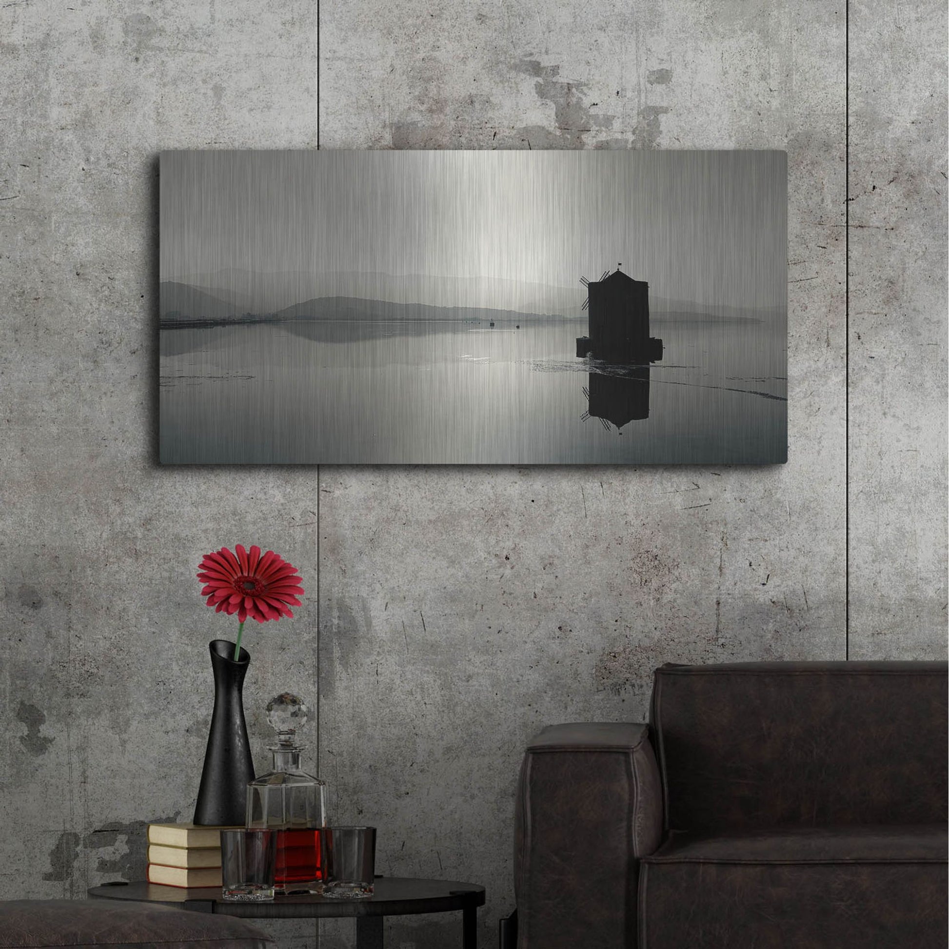 Luxe Metal Art 'Still Waters At Mulino Spagnolo' by IMB, Metal Wall Art,48x24