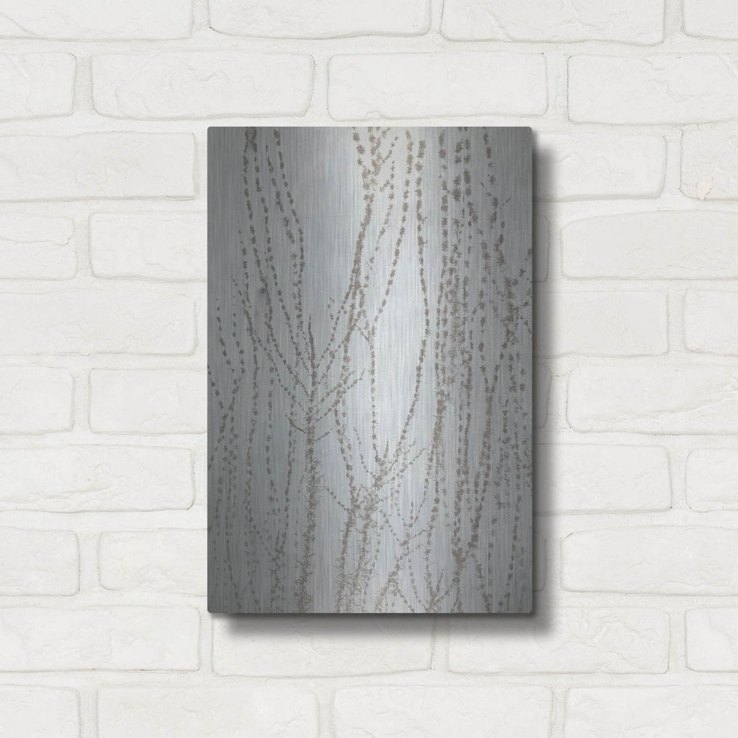 Luxe Metal Art 'Stucco Minus Vine 1' by IMB, Metal Wall Art,12x16