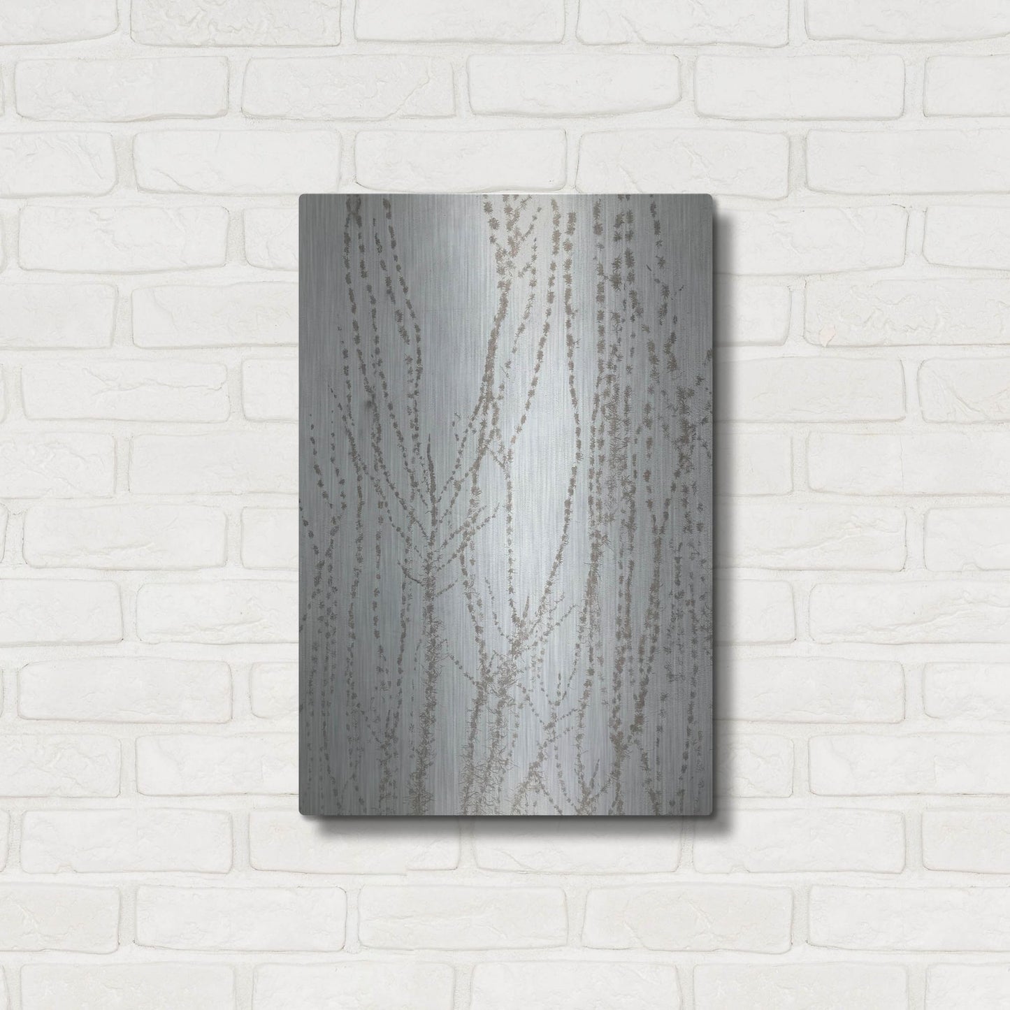 Luxe Metal Art 'Stucco Minus Vine 1' by IMB, Metal Wall Art,16x24