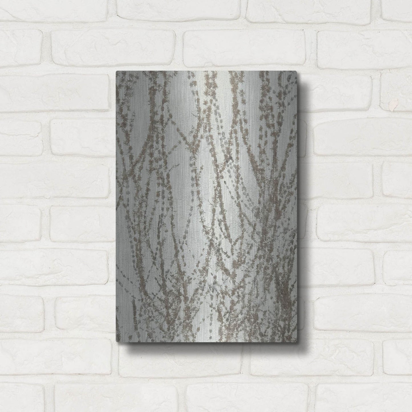 Luxe Metal Art 'Stucco Minus Vine 2' by IMB, Metal Wall Art,12x16
