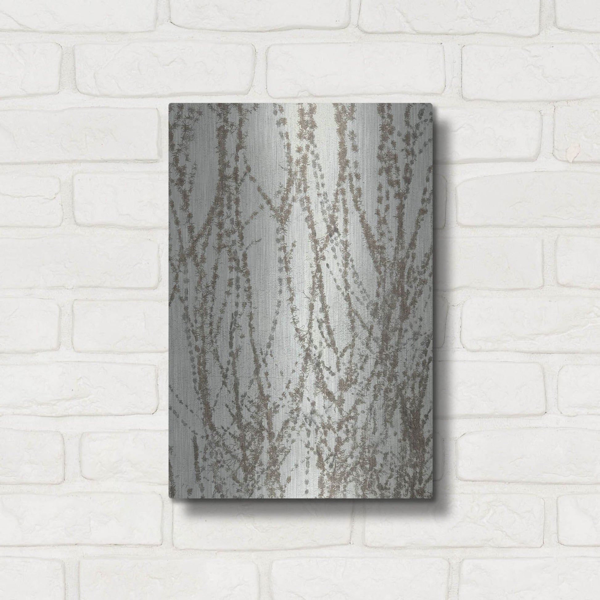 Luxe Metal Art 'Stucco Minus Vine 2' by IMB, Metal Wall Art,12x16