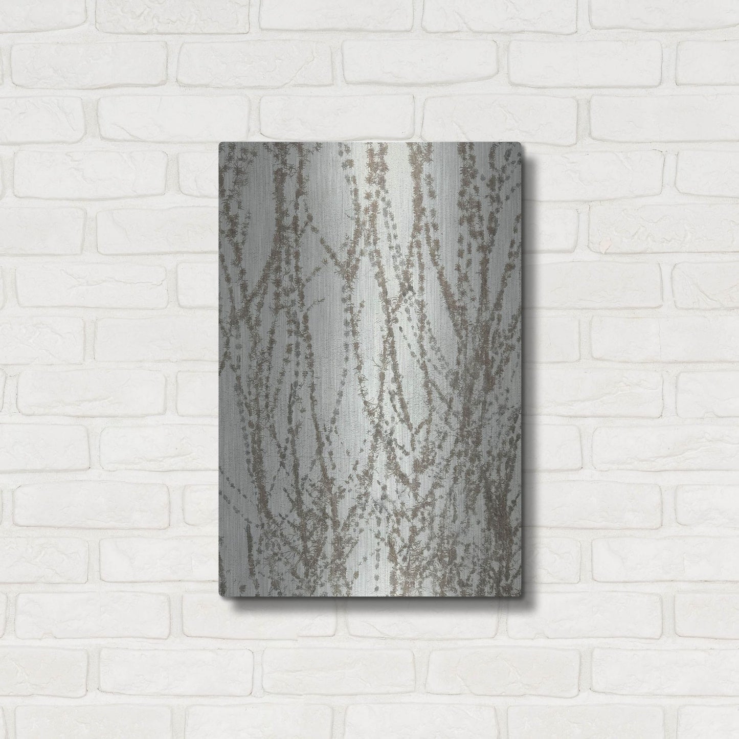 Luxe Metal Art 'Stucco Minus Vine 2' by IMB, Metal Wall Art,16x24