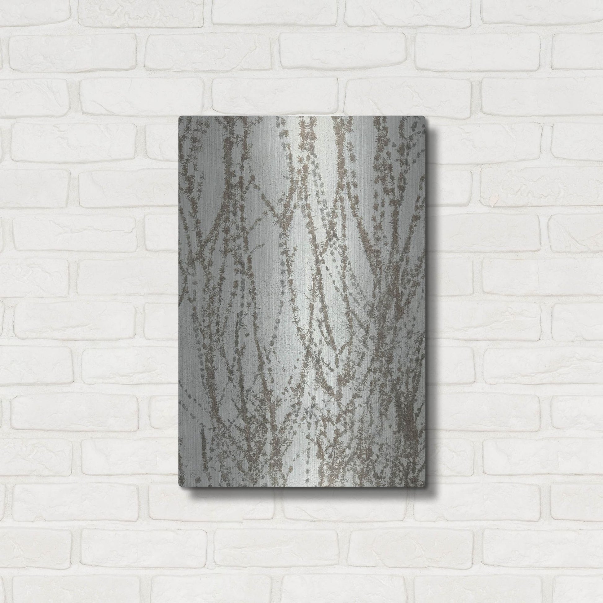 Luxe Metal Art 'Stucco Minus Vine 2' by IMB, Metal Wall Art,16x24