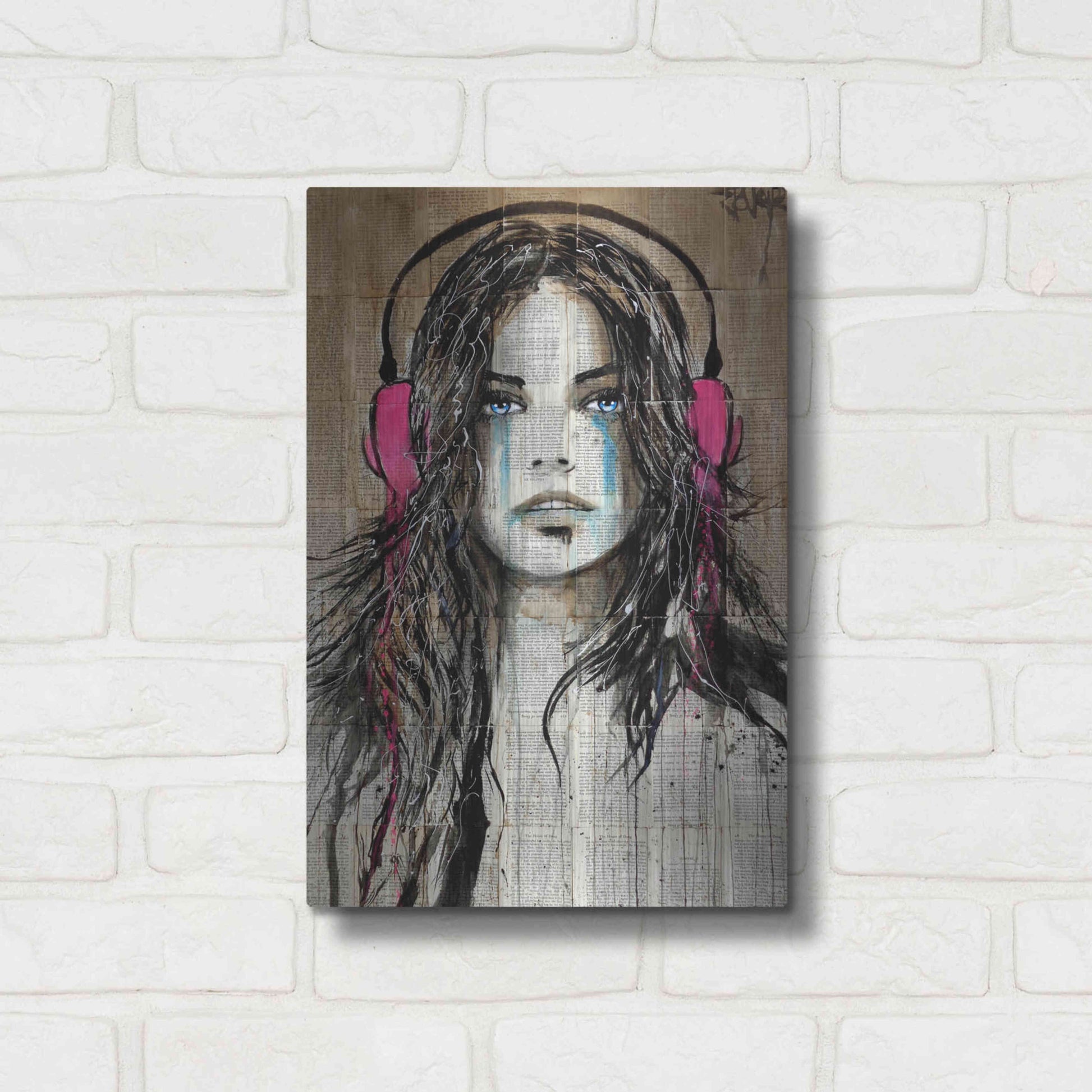 Luxe Metal Art 'Wired for Sound' by Loui Jover, Metal Wall Art,12x16