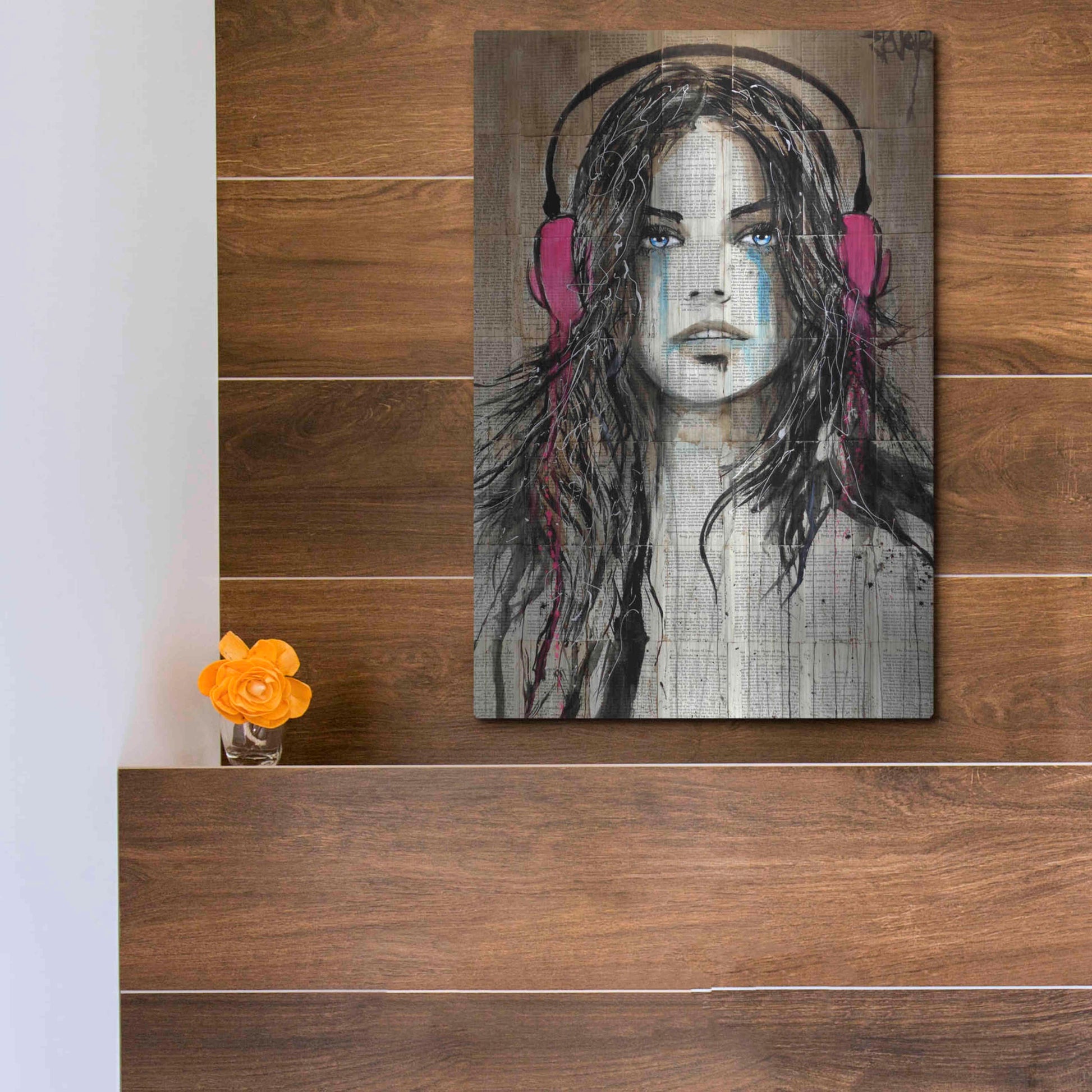 Luxe Metal Art 'Wired for Sound' by Loui Jover, Metal Wall Art,12x16