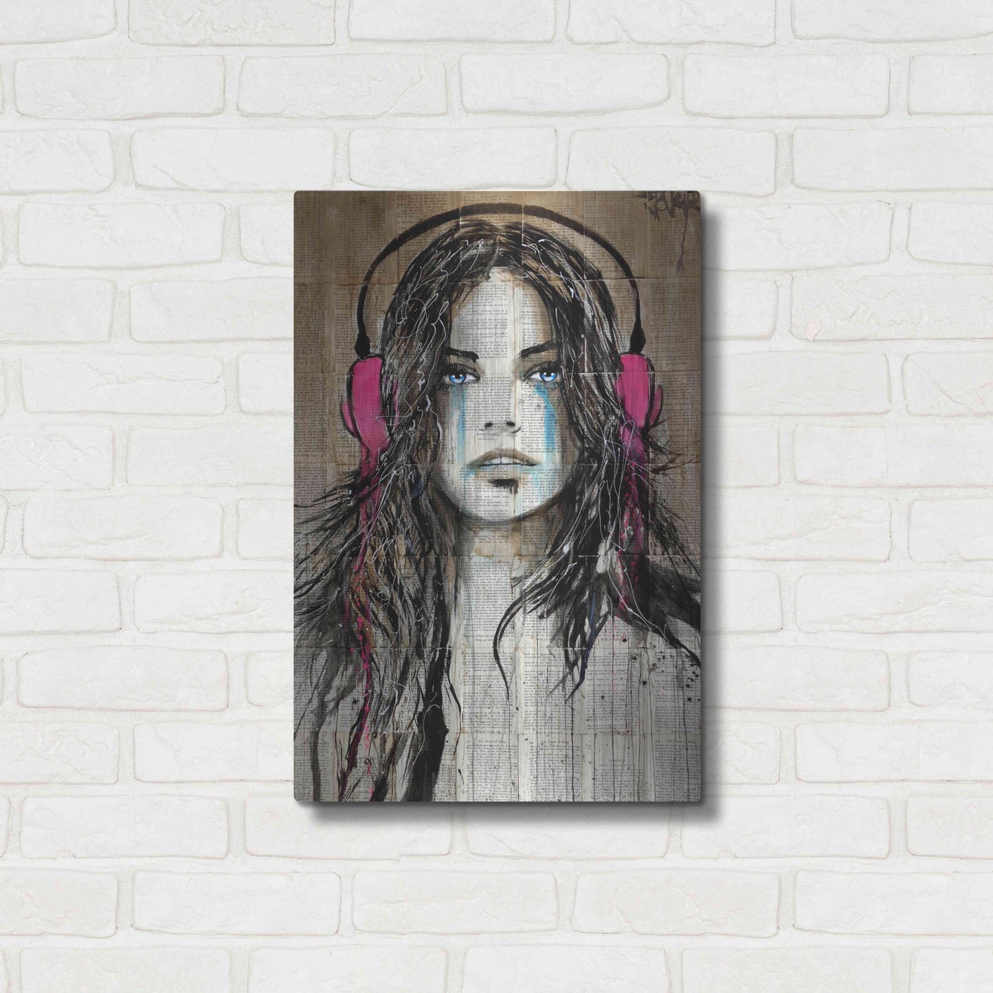 Luxe Metal Art 'Wired for Sound' by Loui Jover, Metal Wall Art,16x24
