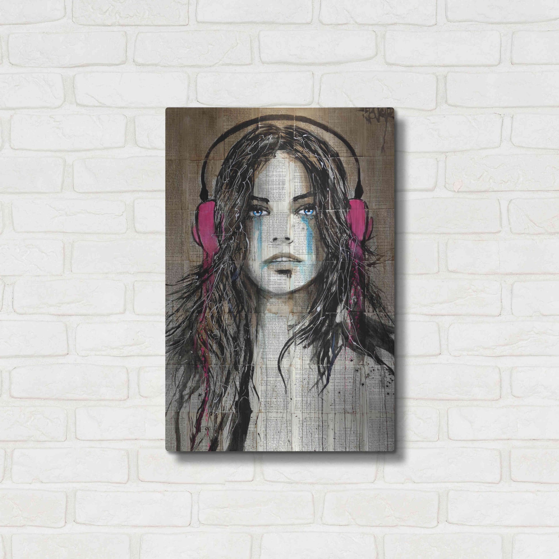 Luxe Metal Art 'Wired for Sound' by Loui Jover, Metal Wall Art,16x24