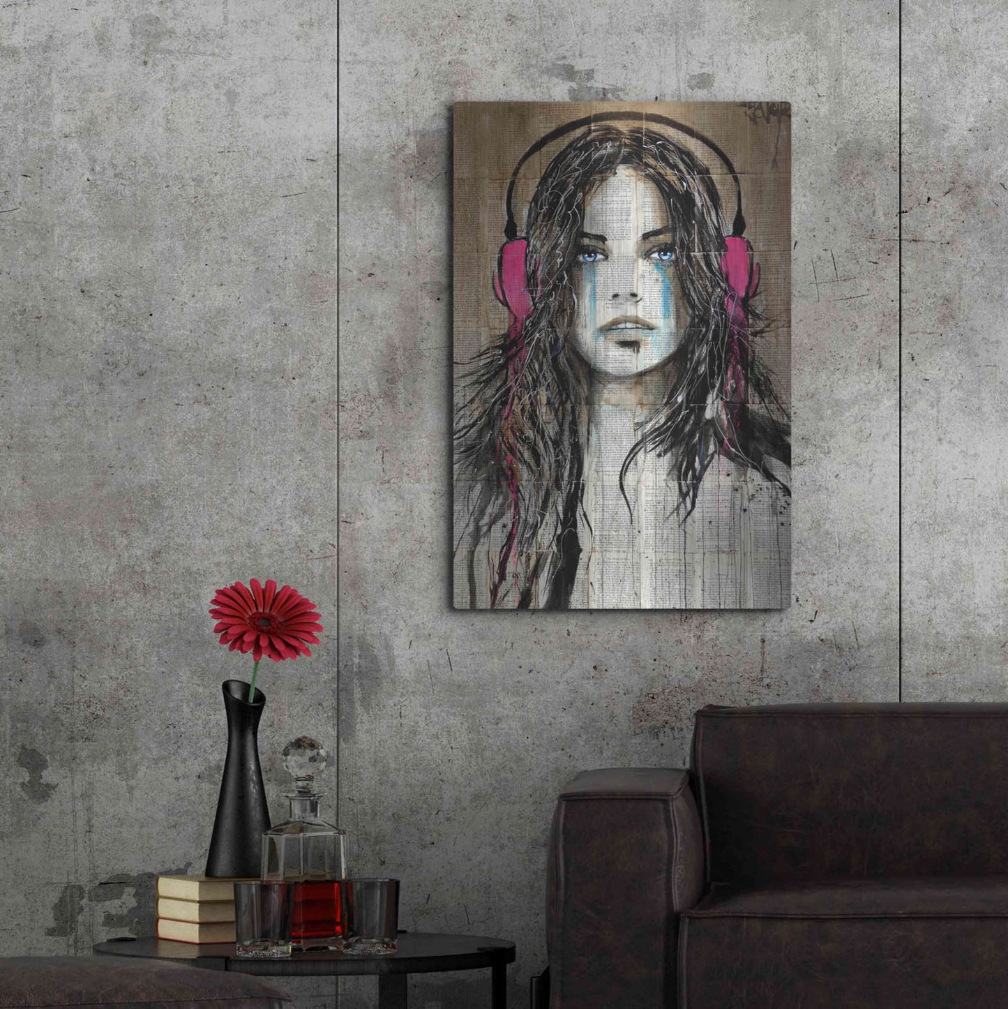 Luxe Metal Art 'Wired for Sound' by Loui Jover, Metal Wall Art,24x36