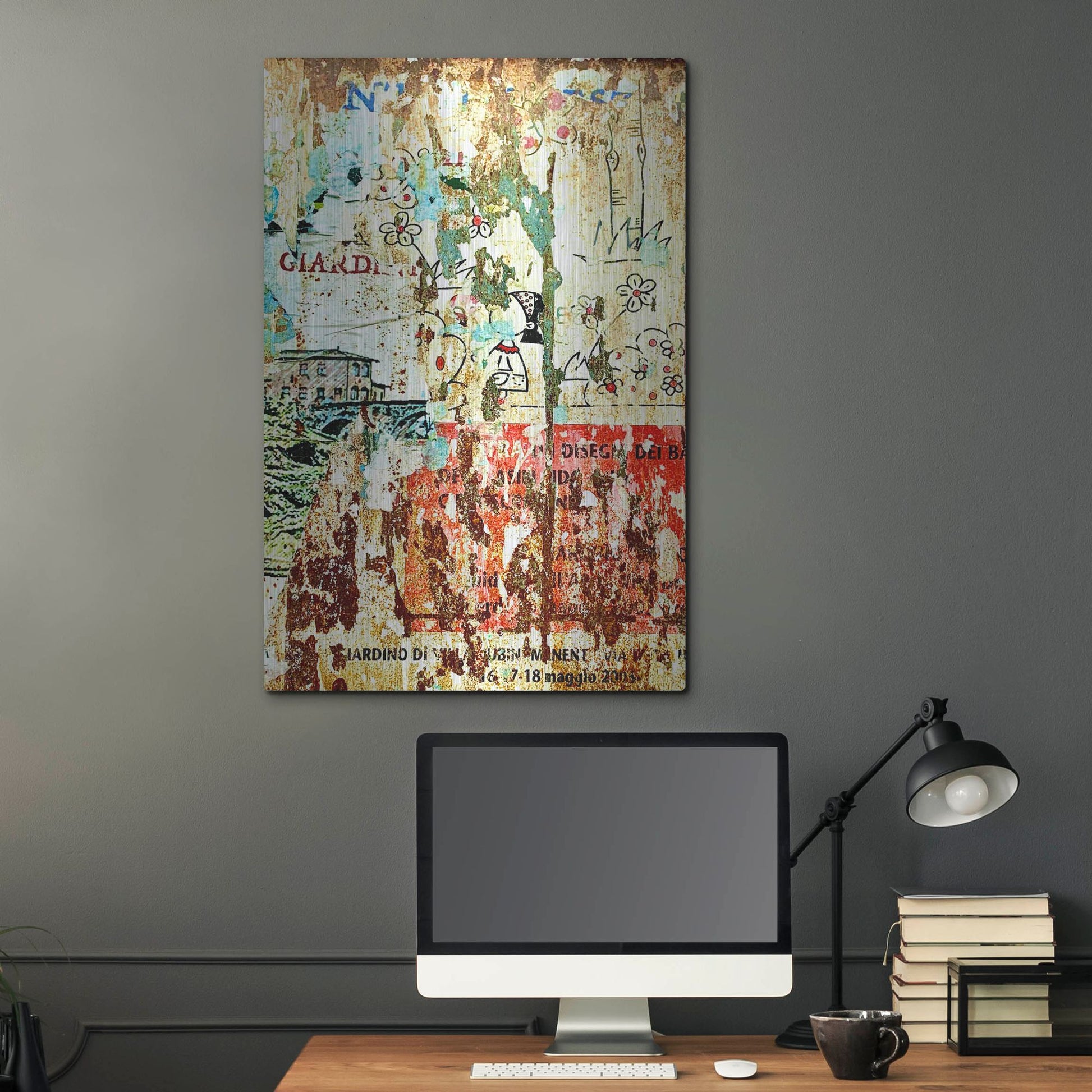 Luxe Metal Art 'Bus Poster Remnant Siena 18' by IMB, Metal Wall Art,24x36