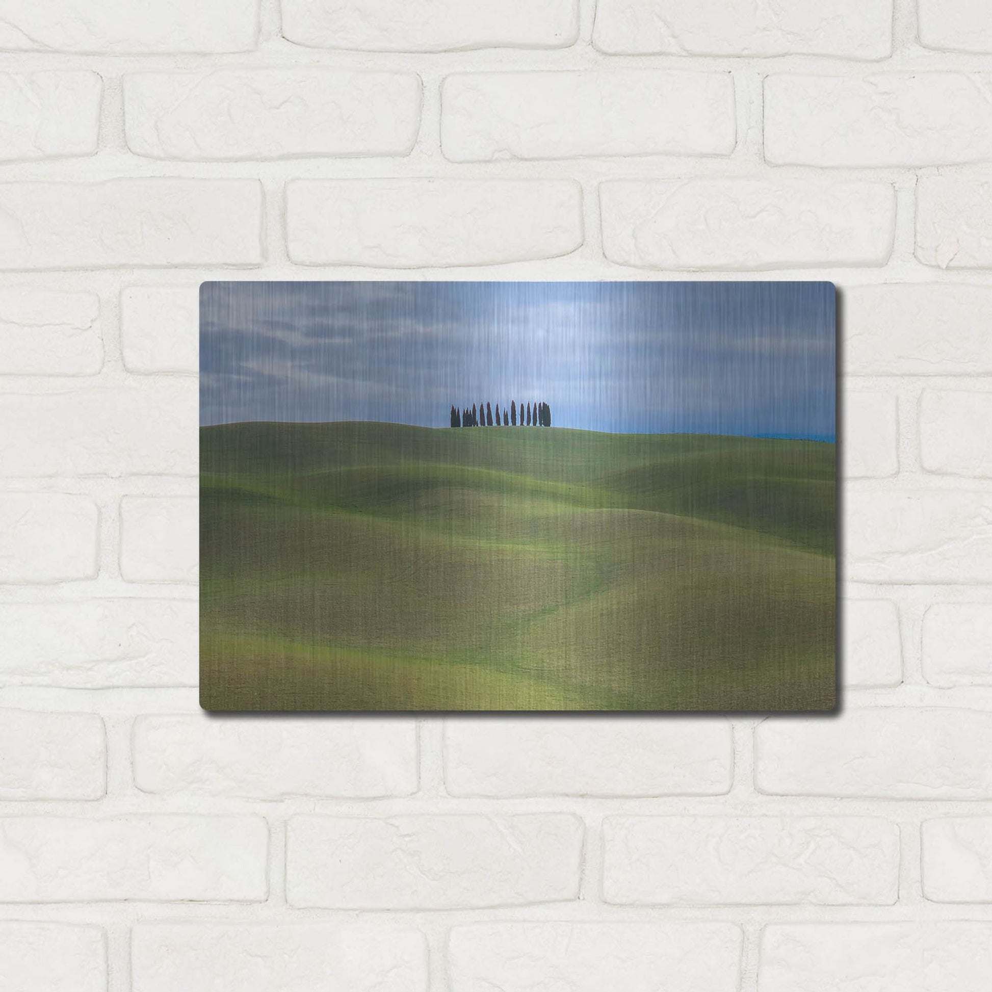 Luxe Metal Art 'Val d'Orcia Respite' by IMB, Metal Wall Art,16x12