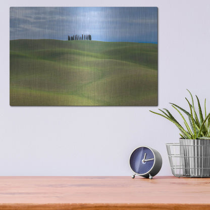 Luxe Metal Art 'Val d'Orcia Respite' by IMB, Metal Wall Art,16x12