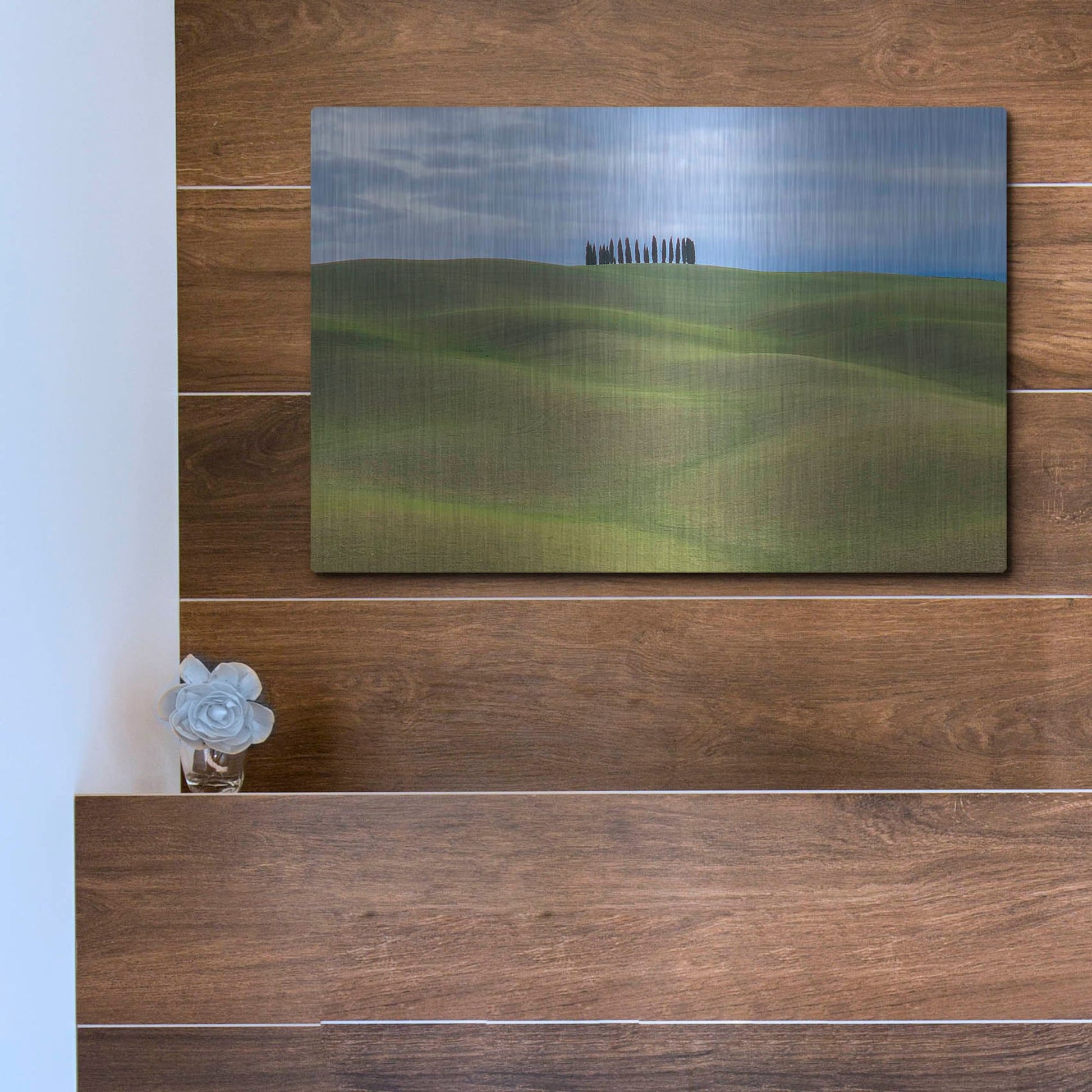 Luxe Metal Art 'Val d'Orcia Respite' by IMB, Metal Wall Art,16x12