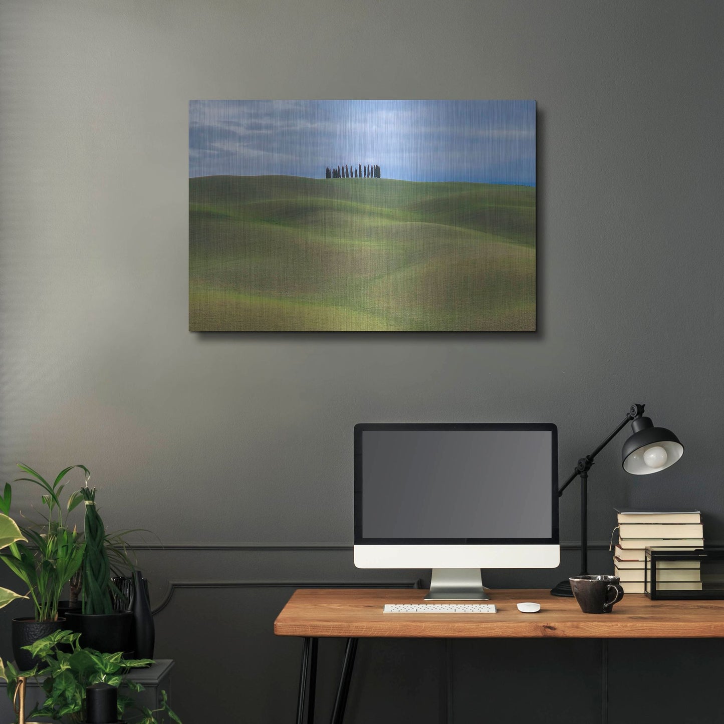 Luxe Metal Art 'Val d'Orcia Respite' by IMB, Metal Wall Art,36x24