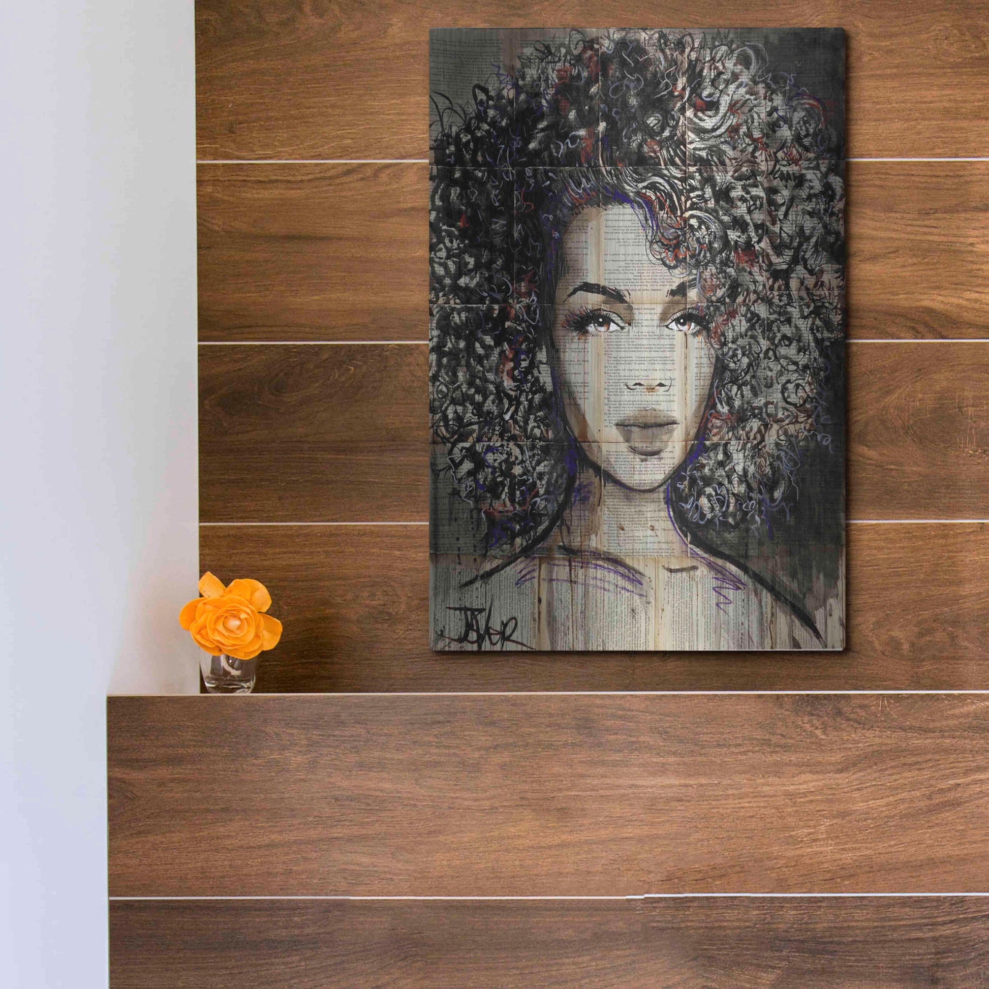 Luxe Metal Art 'Wonder' by Loui Jover, Metal Wall Art,12x16