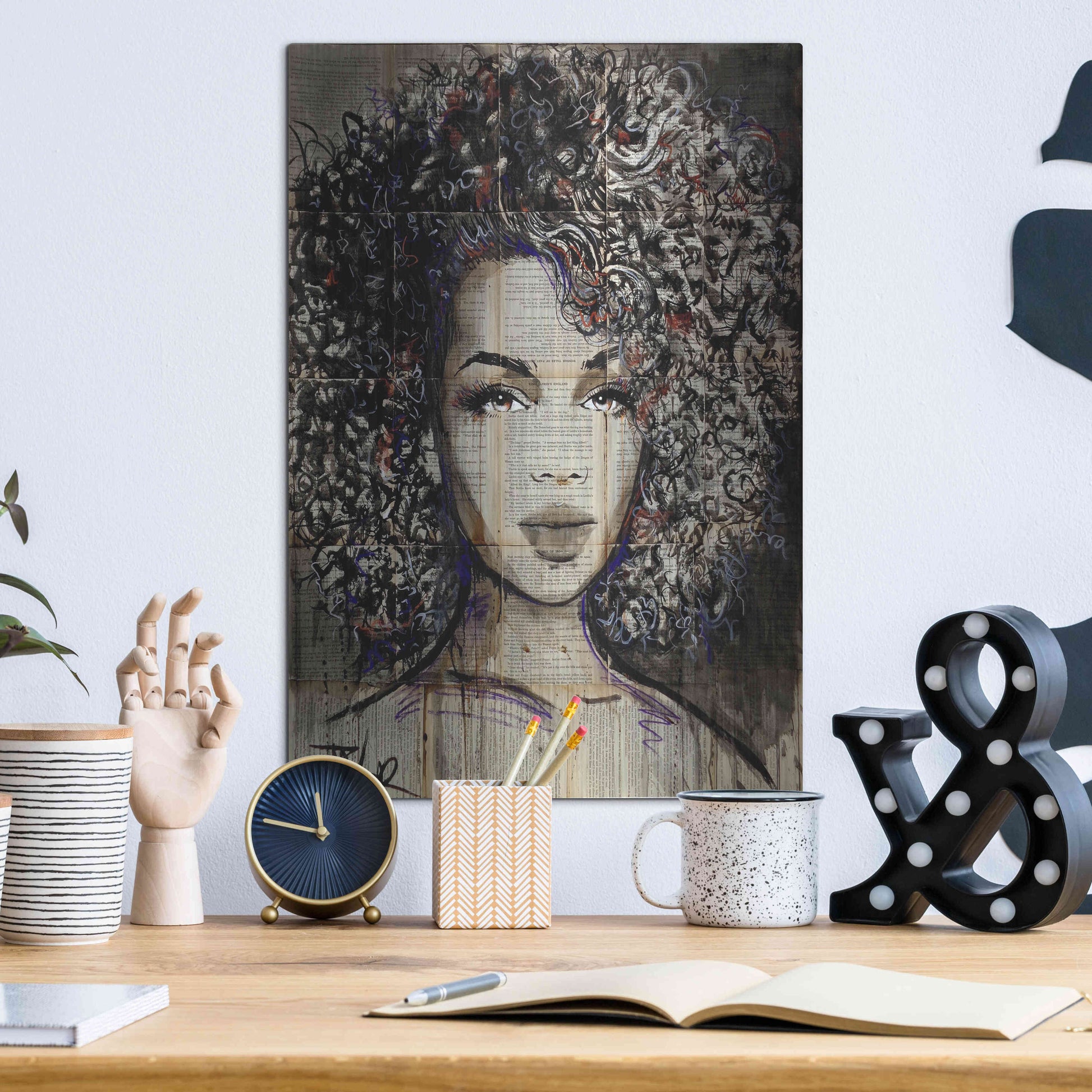 Luxe Metal Art 'Wonder' by Loui Jover, Metal Wall Art,12x16