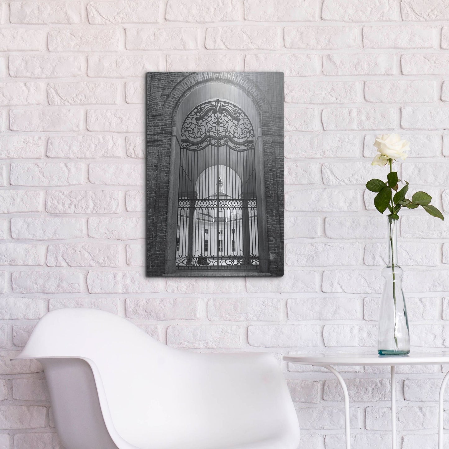 Luxe Metal Art 'The Rotunda BNW' by IMB, Metal Wall Art,16x24