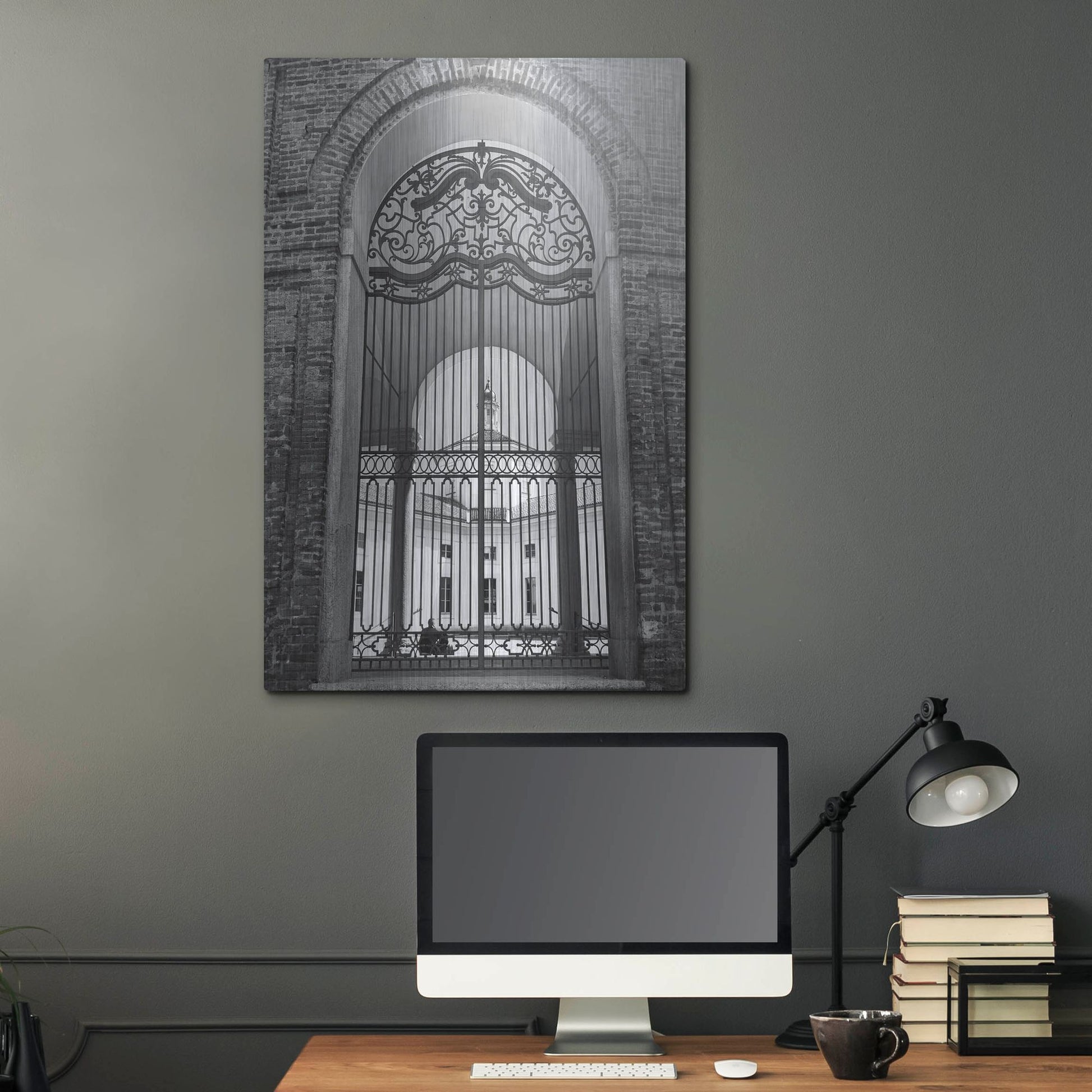 Luxe Metal Art 'The Rotunda BNW' by IMB, Metal Wall Art,24x36