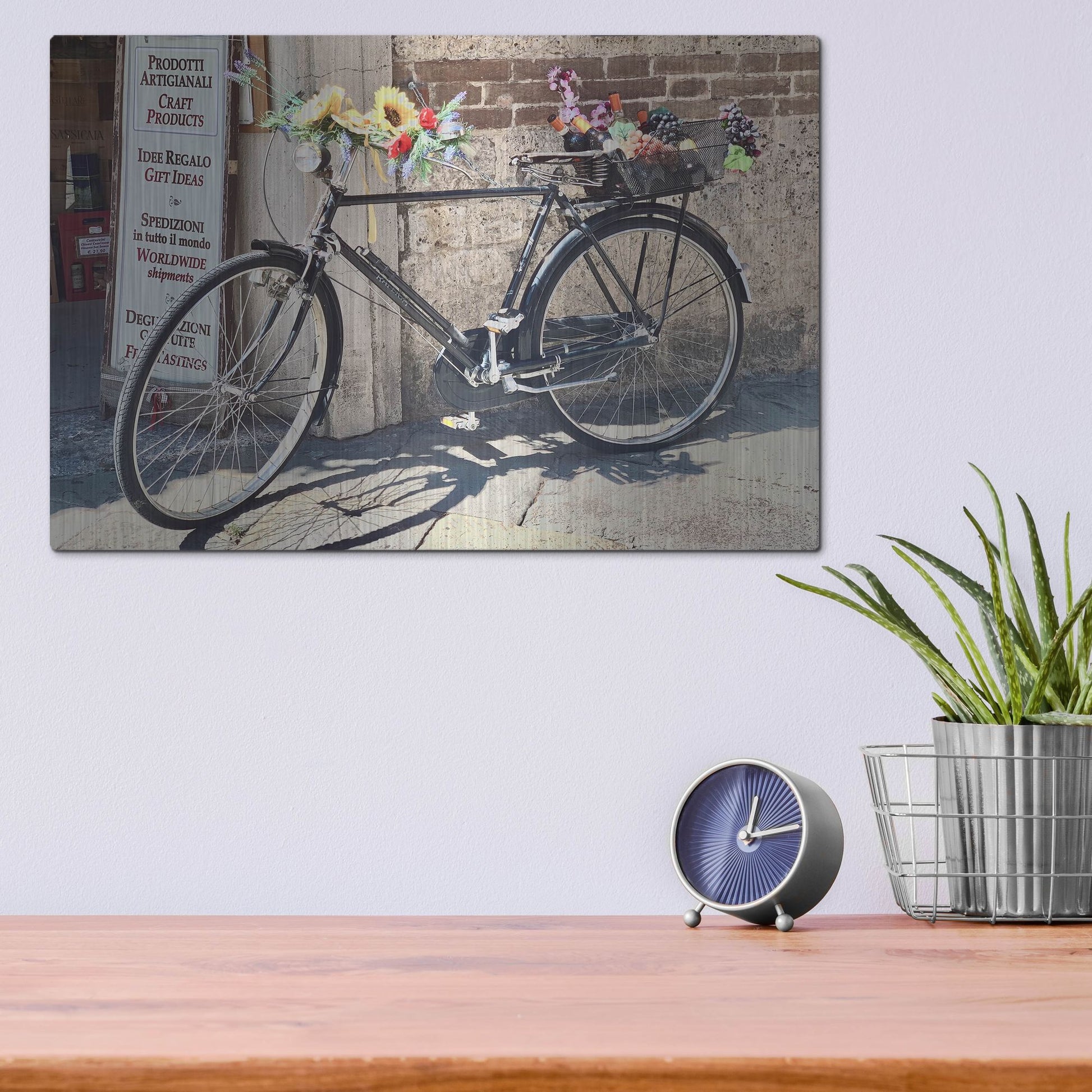 Luxe Metal Art 'Artisan Bicycle Siena' by IMB, Metal Wall Art,16x12