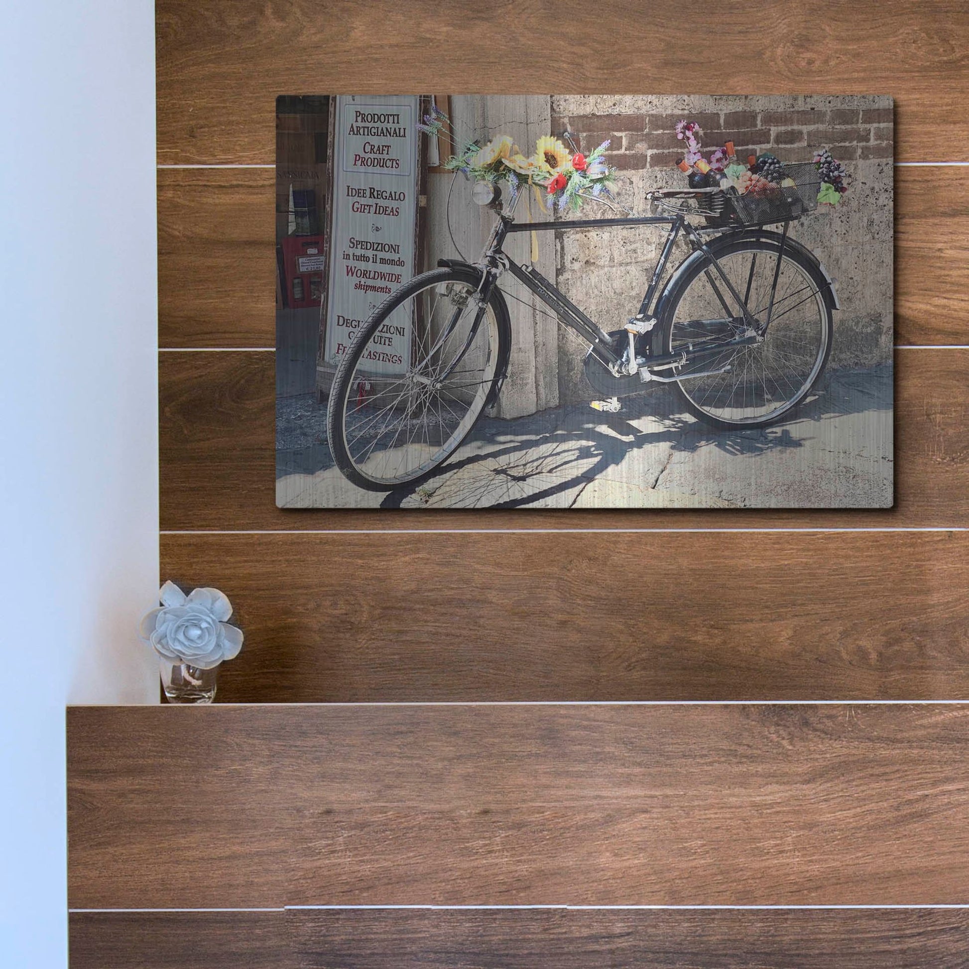 Luxe Metal Art 'Artisan Bicycle Siena' by IMB, Metal Wall Art,16x12