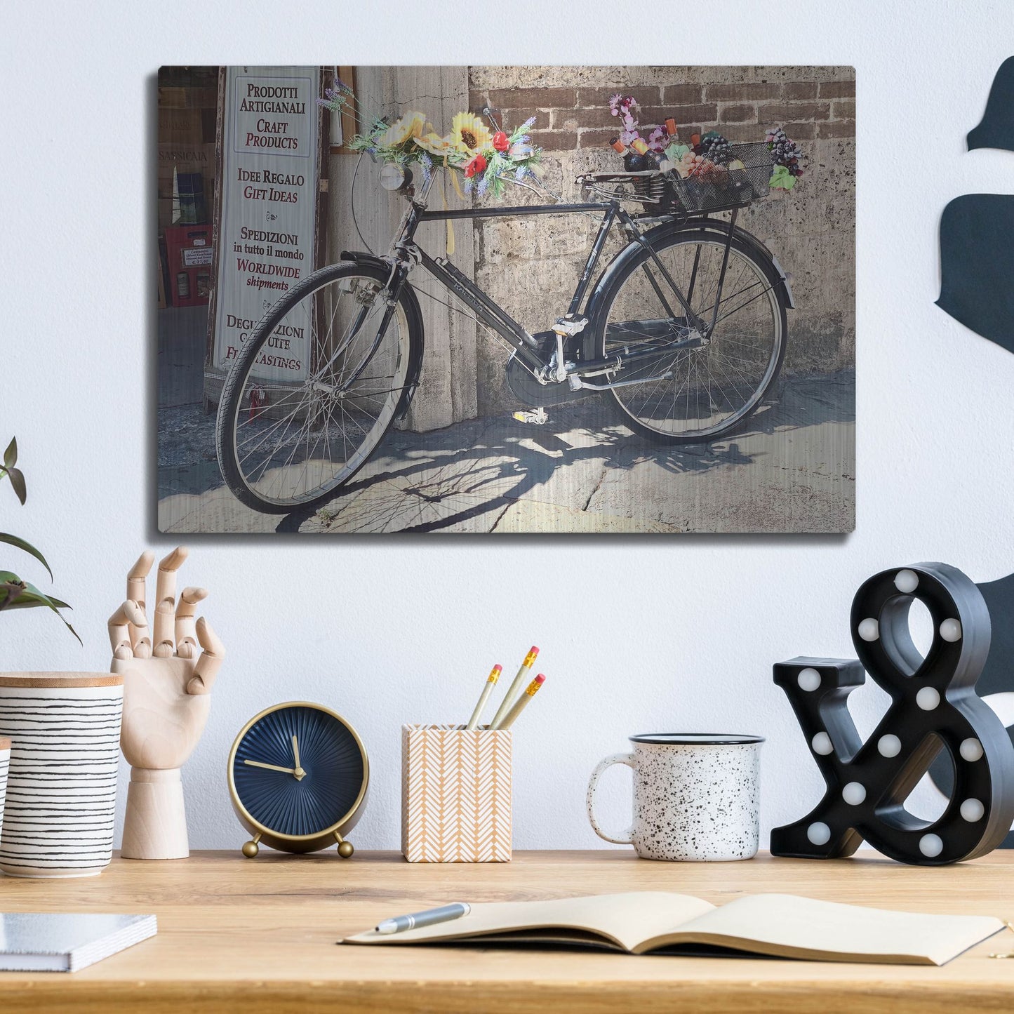 Luxe Metal Art 'Artisan Bicycle Siena' by IMB, Metal Wall Art,16x12