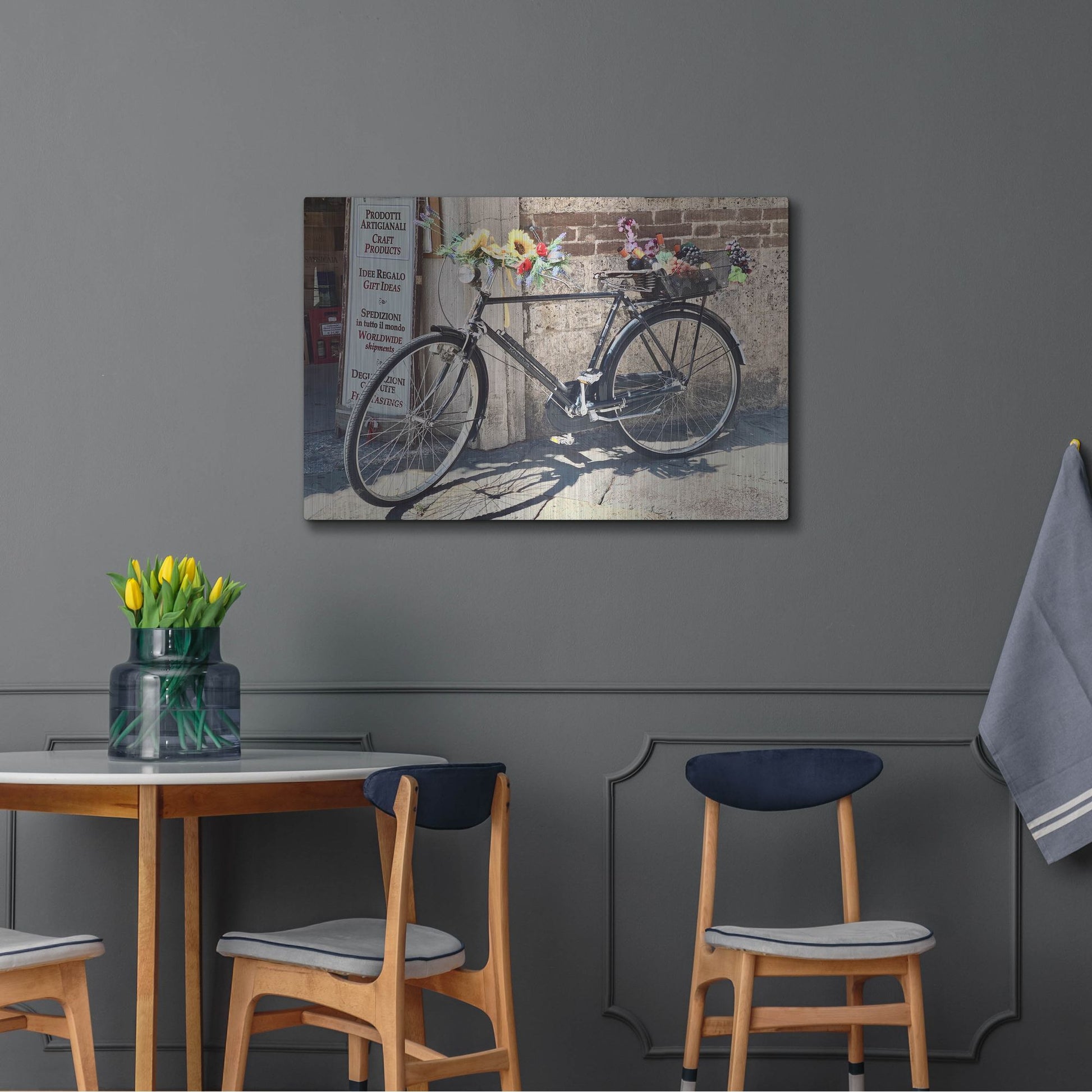 Luxe Metal Art 'Artisan Bicycle Siena' by IMB, Metal Wall Art,36x24