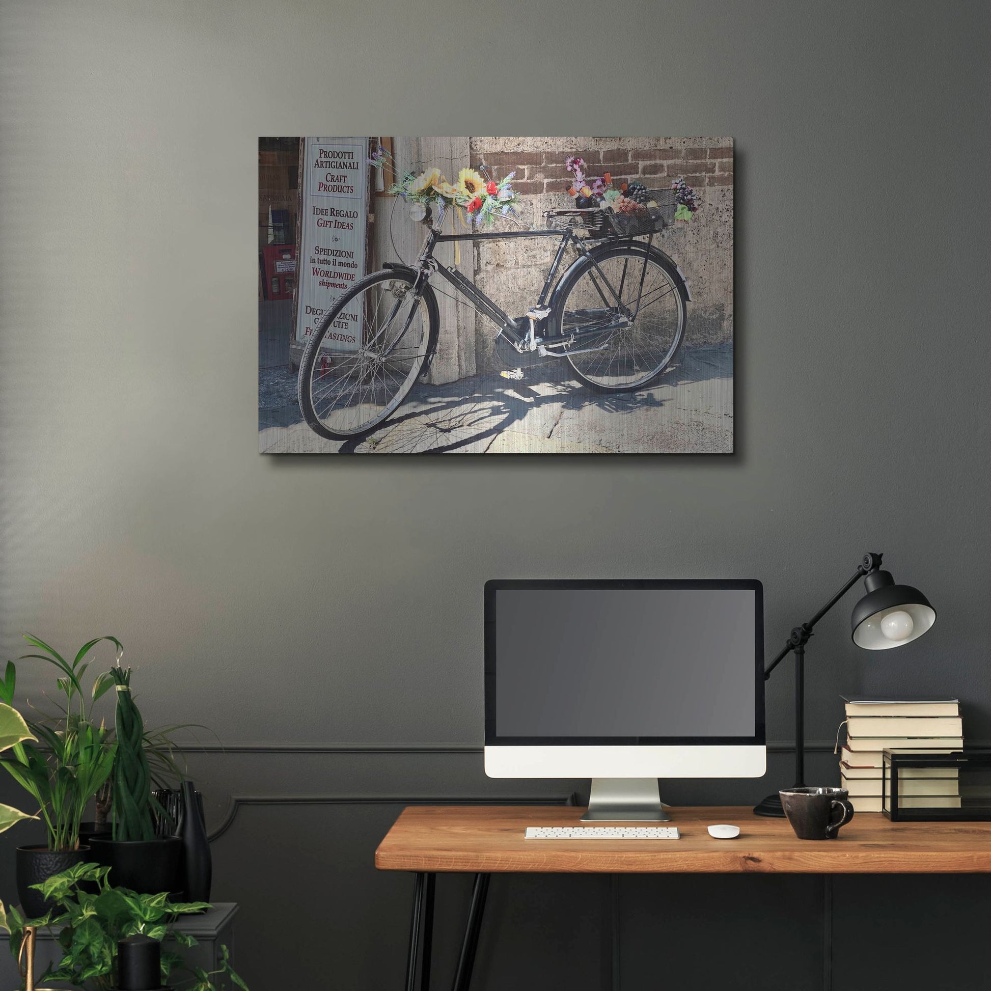 Luxe Metal Art 'Artisan Bicycle Siena' by IMB, Metal Wall Art,36x24