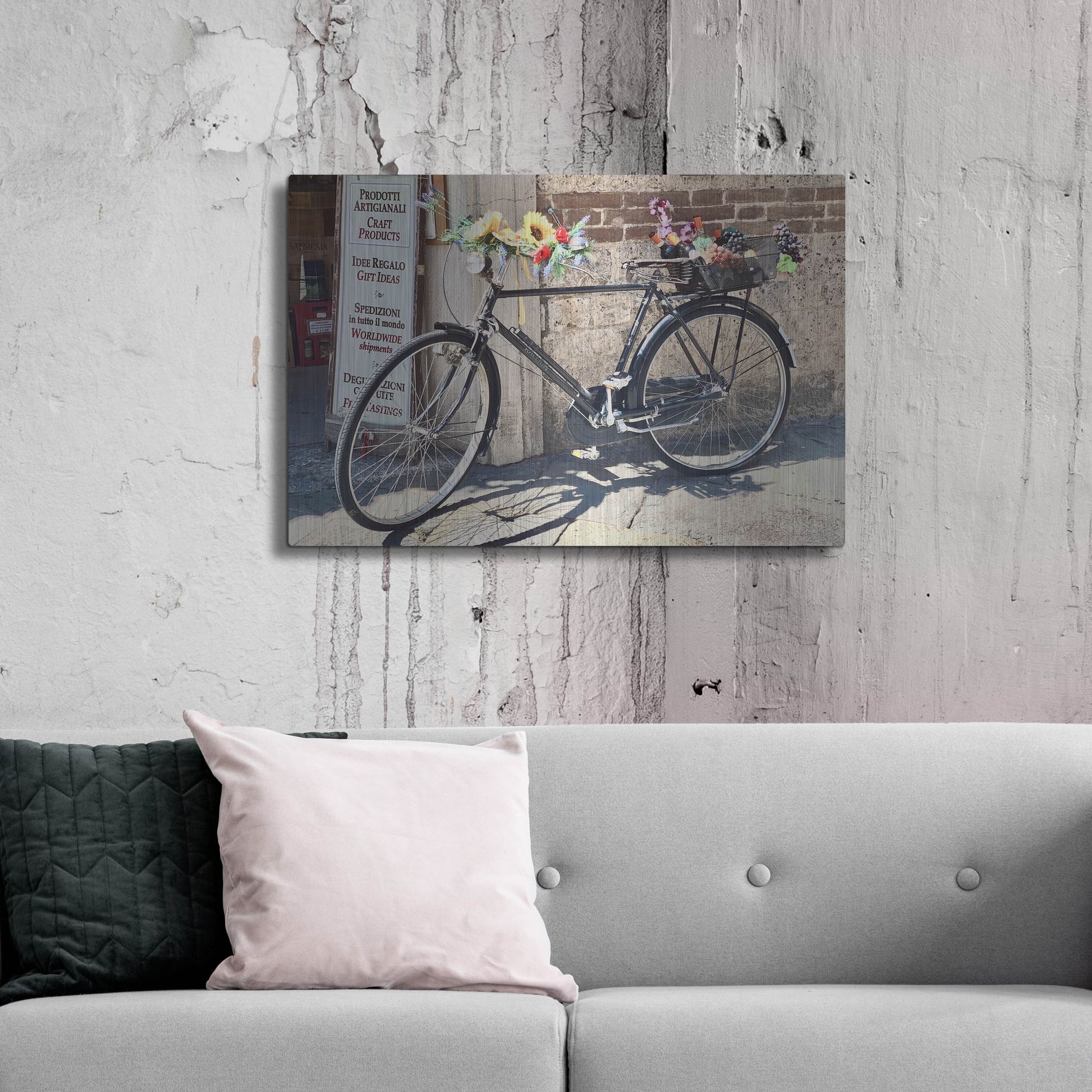 Luxe Metal Art 'Artisan Bicycle Siena' by IMB, Metal Wall Art,36x24