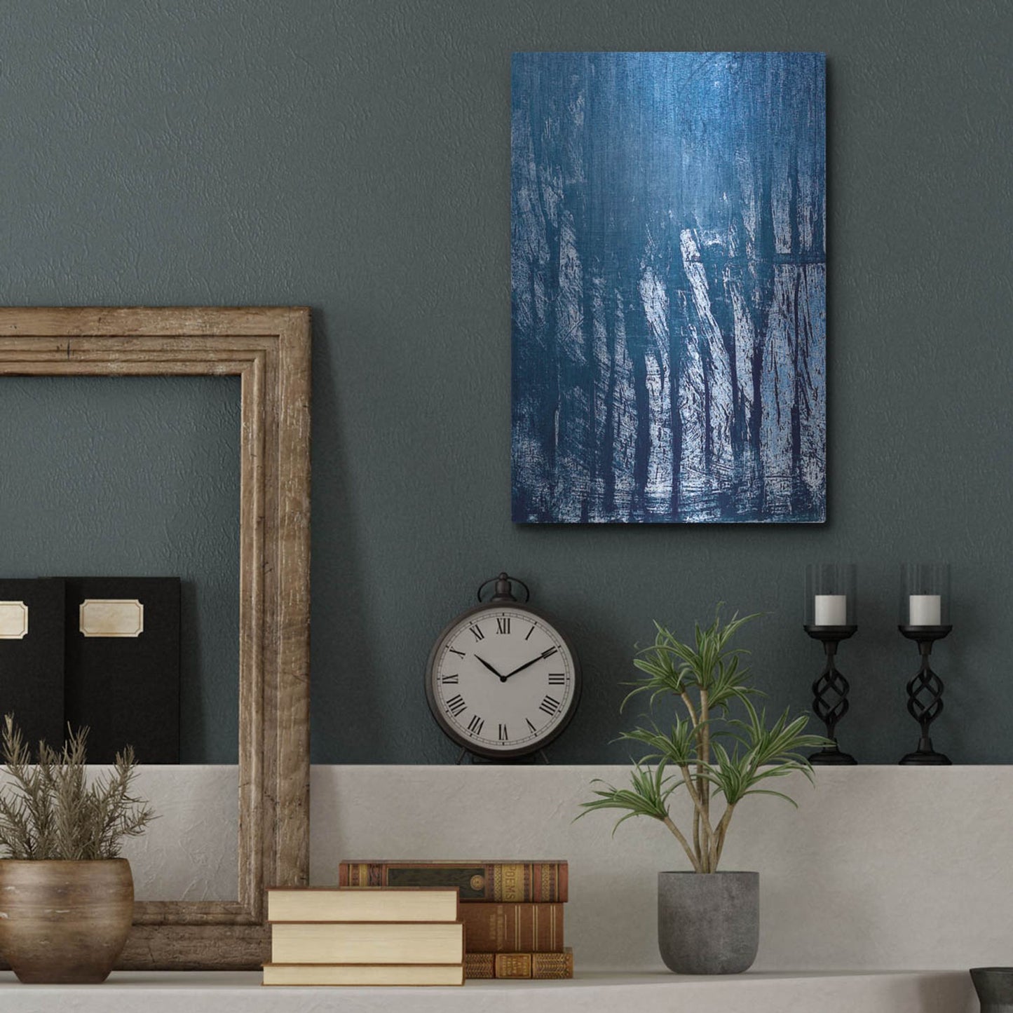 Luxe Metal Art 'Blue Sundays' by IMB, Metal Wall Art,12x16