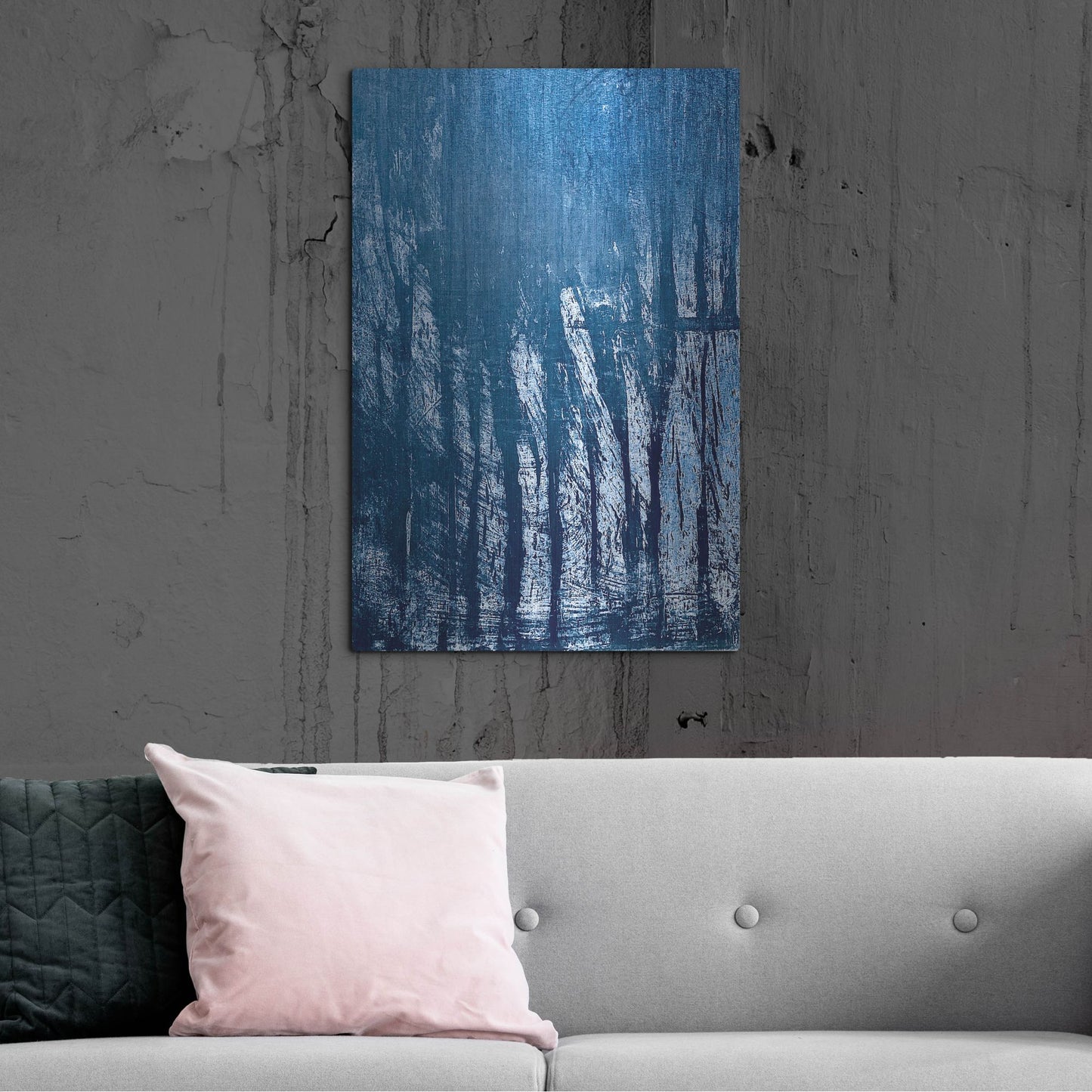 Luxe Metal Art 'Blue Sundays' by IMB, Metal Wall Art,24x36