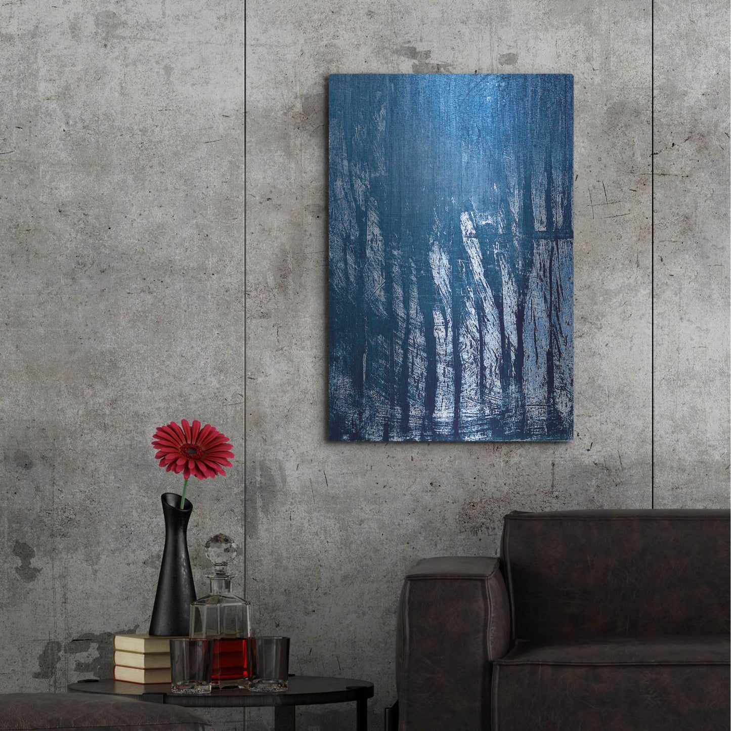 Luxe Metal Art 'Blue Sundays' by IMB, Metal Wall Art,24x36