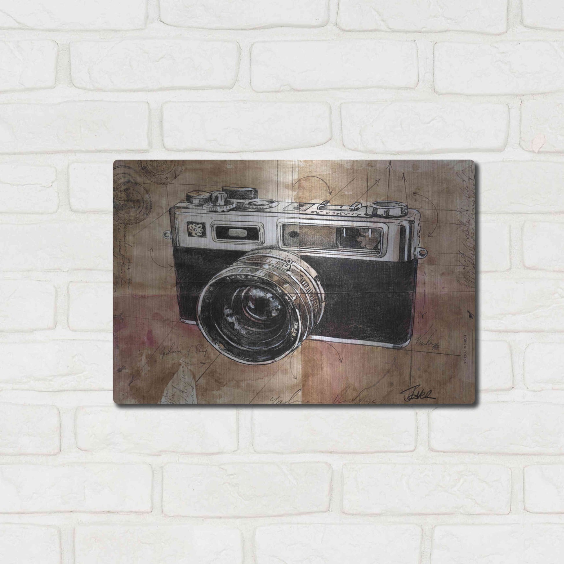 Luxe Metal Art 'Yashica' by Loui Jover, Metal Wall Art,16x12