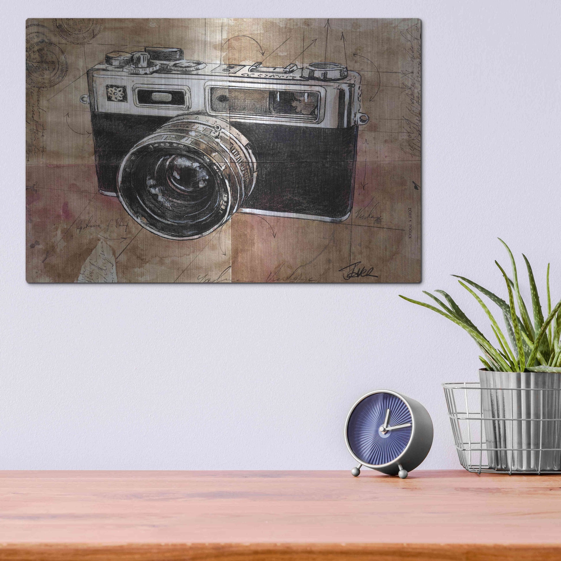 Luxe Metal Art 'Yashica' by Loui Jover, Metal Wall Art,16x12