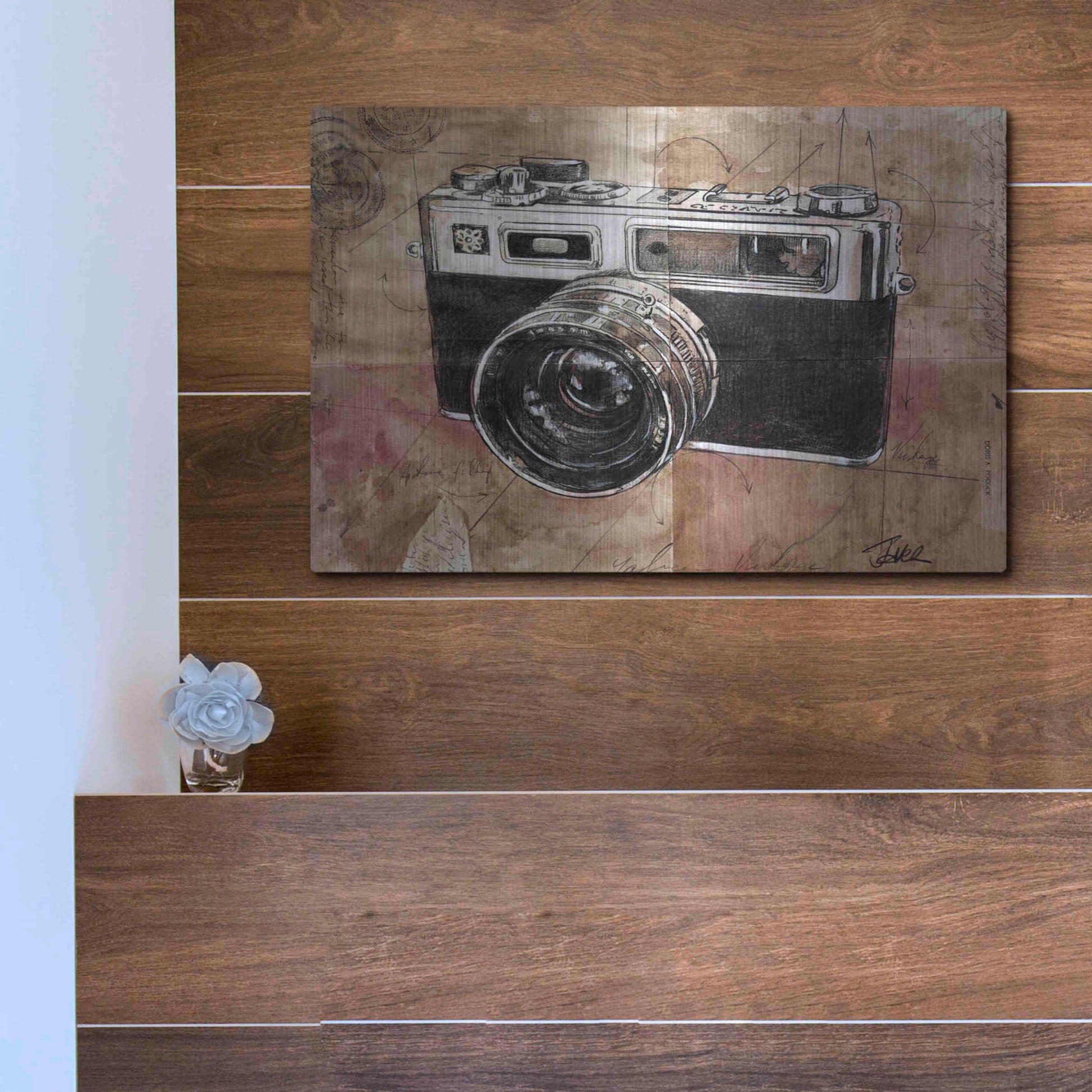 Luxe Metal Art 'Yashica' by Loui Jover, Metal Wall Art,16x12