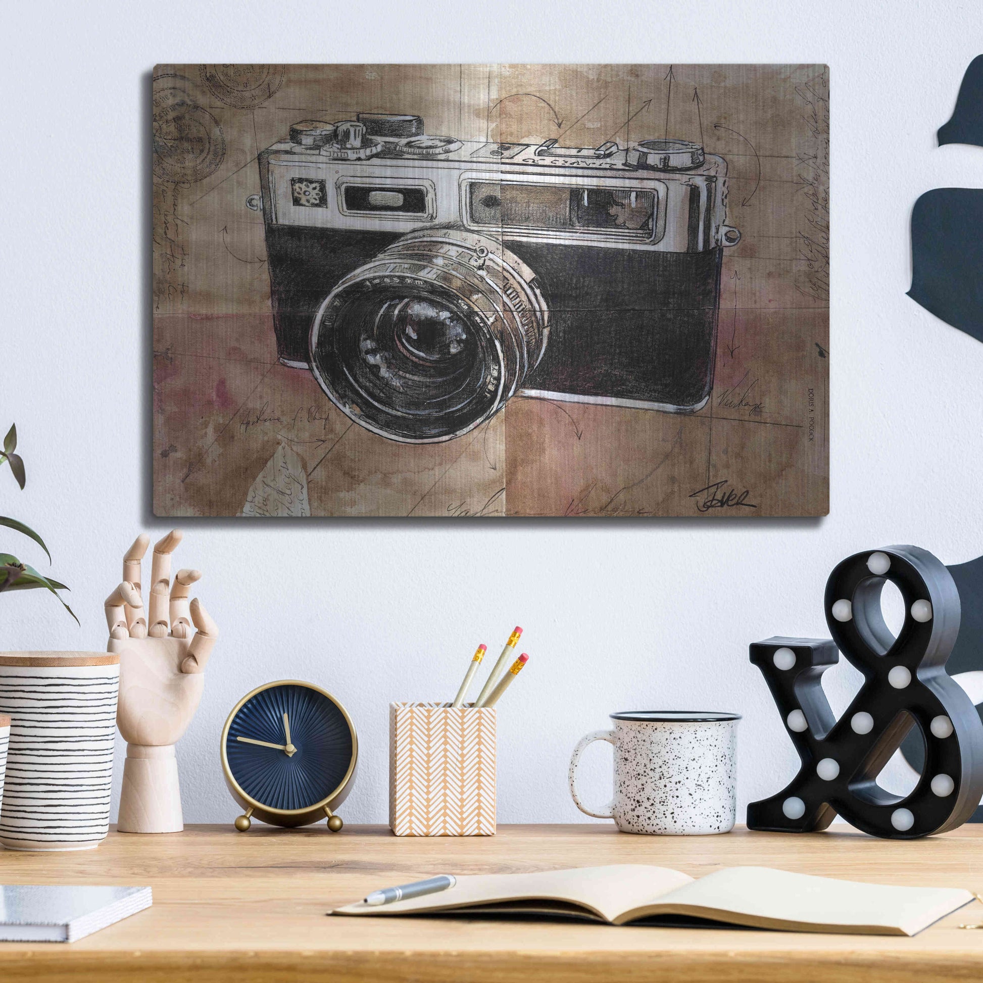 Luxe Metal Art 'Yashica' by Loui Jover, Metal Wall Art,16x12