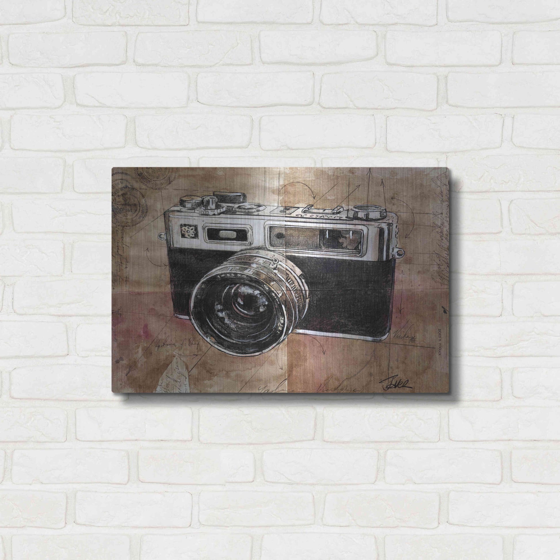 Luxe Metal Art 'Yashica' by Loui Jover, Metal Wall Art,24x16