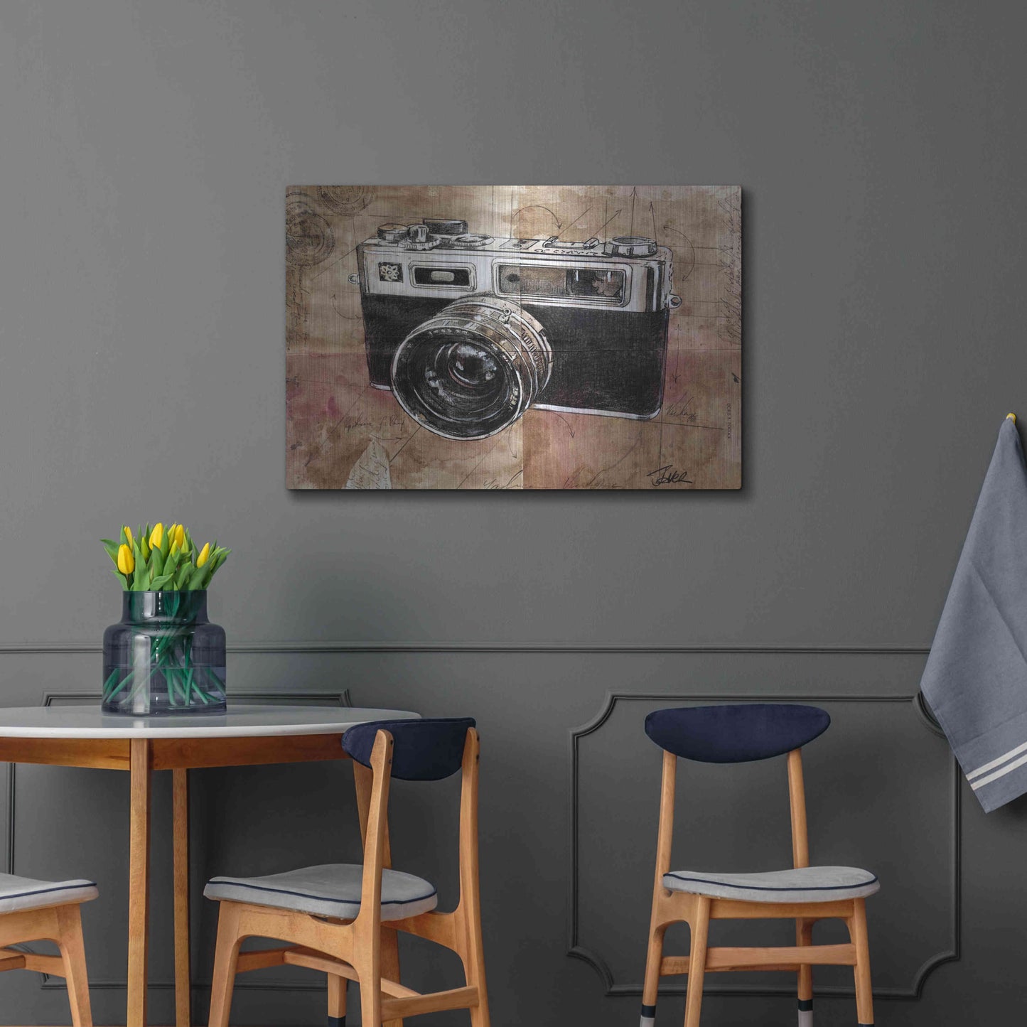 Luxe Metal Art 'Yashica' by Loui Jover, Metal Wall Art,36x24