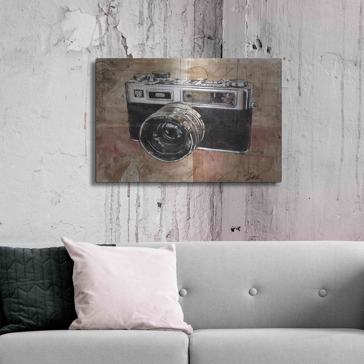 Luxe Metal Art 'Yashica' by Loui Jover, Metal Wall Art,36x24