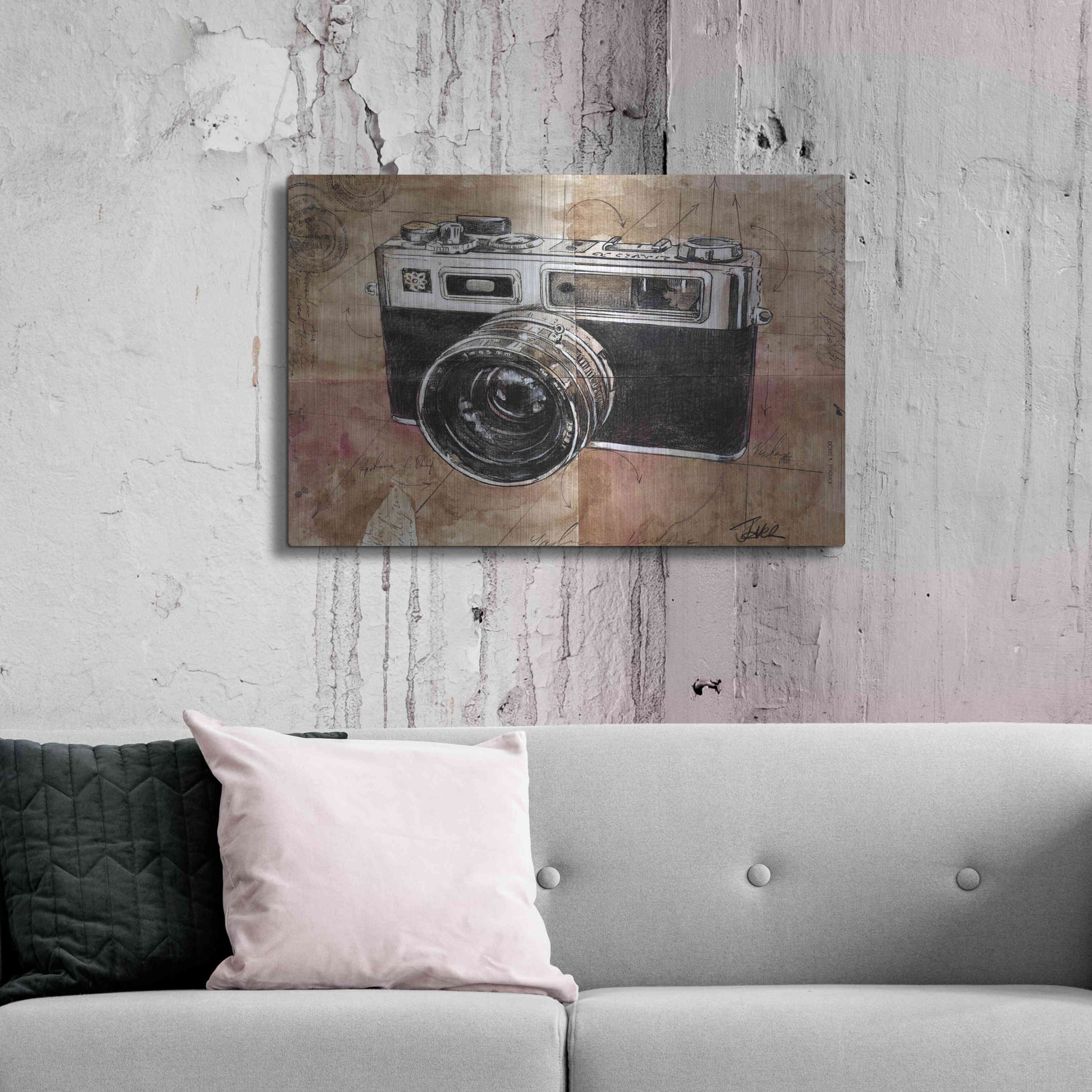 Luxe Metal Art 'Yashica' by Loui Jover, Metal Wall Art,36x24
