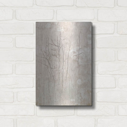 Luxe Metal Art 'Stucco Minus Vine 3' by IMB, Metal Wall Art,12x16