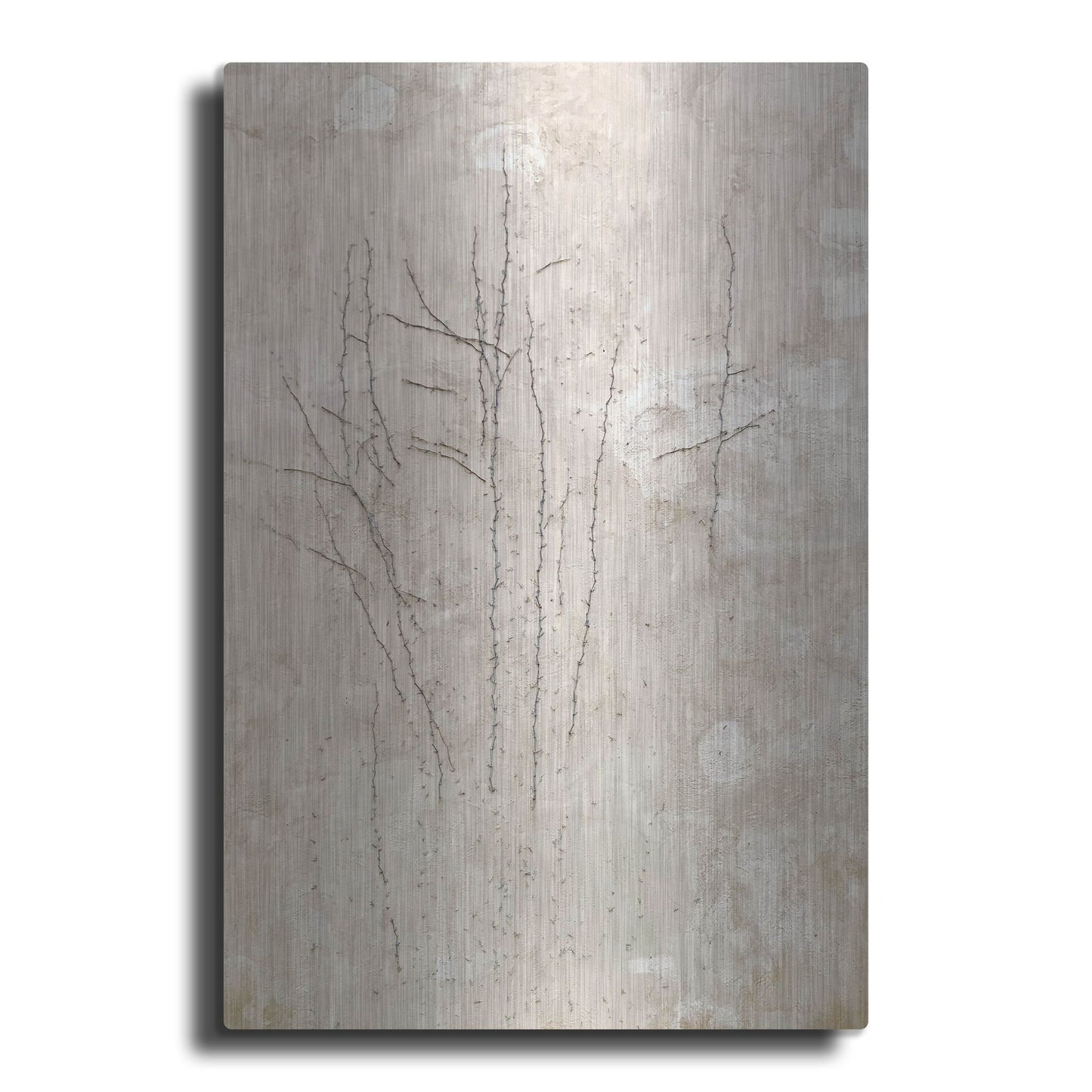 Luxe Metal Art 'Stucco Minus Vine 3' by IMB, Metal Wall Art