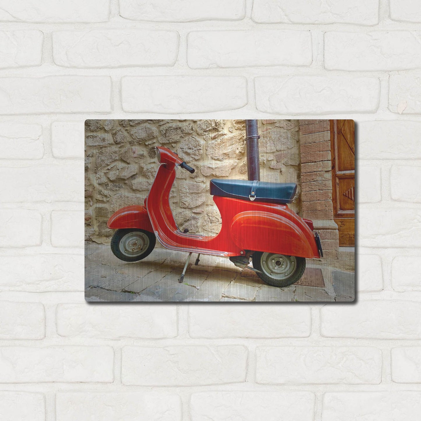 Luxe Metal Art 'Vespa Rossa' by IMB, Metal Wall Art,16x12