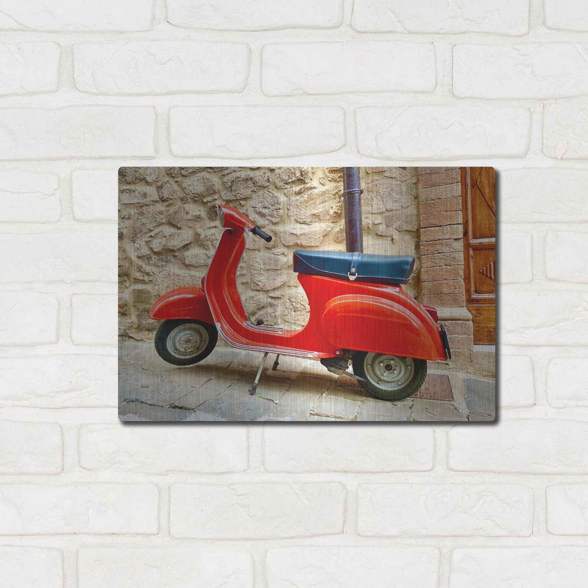 Luxe Metal Art 'Vespa Rossa' by IMB, Metal Wall Art,16x12